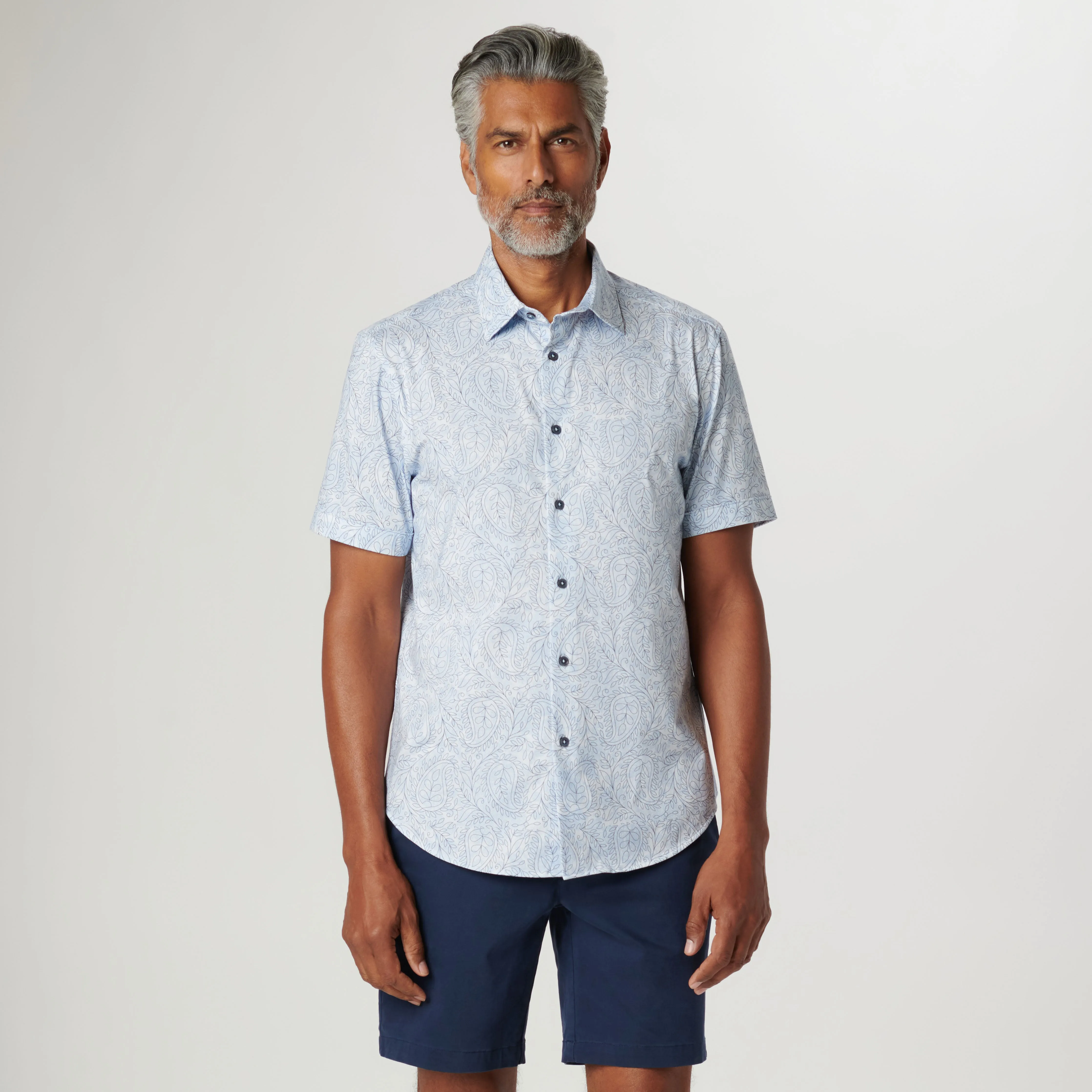 Miles Paisley OoohCotton Short Sleeve Shirt sold by Bugatchi product image thumbnail 2