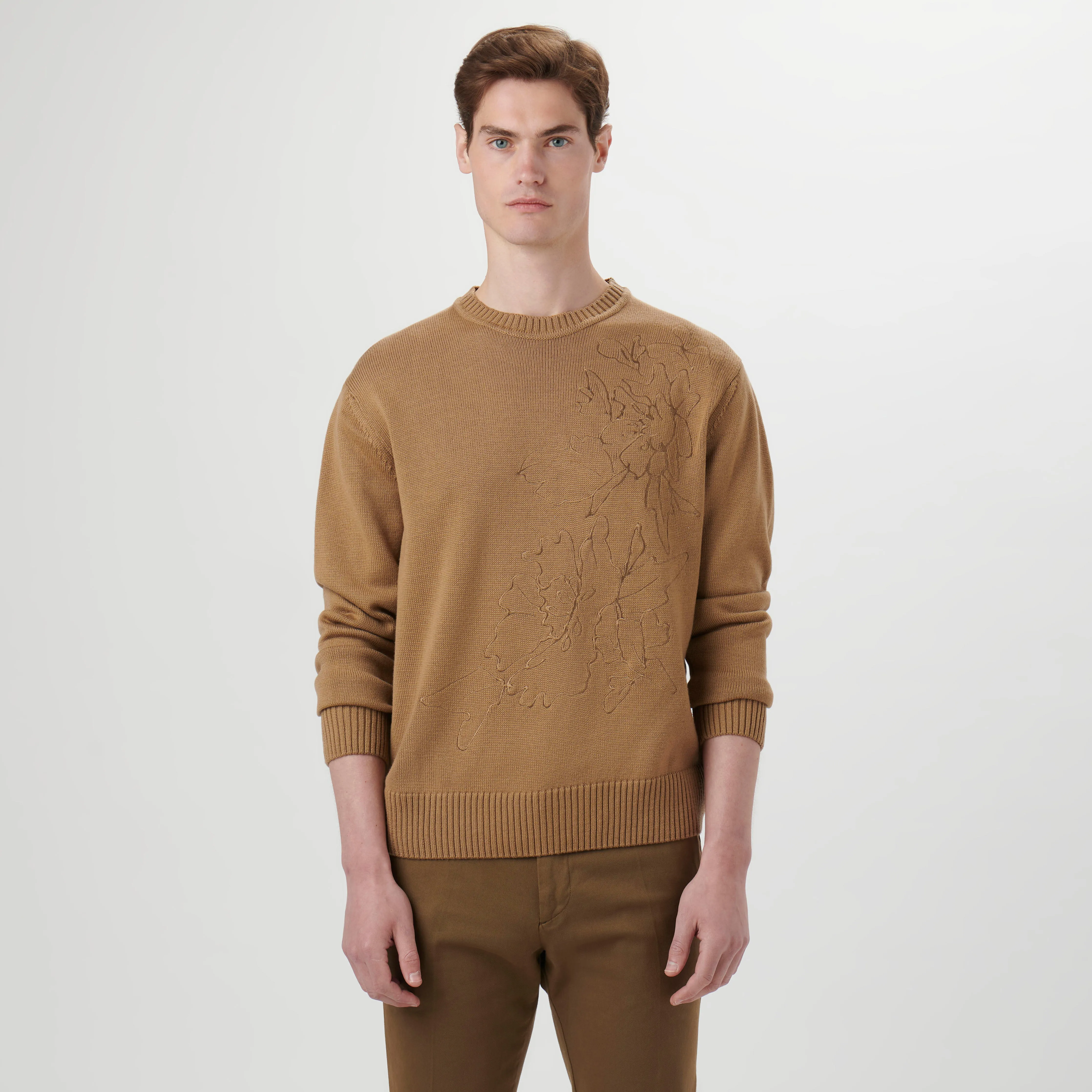 Floral Embroidered Crew Neck Sweater sold by Bugatchi product image thumbnail 2