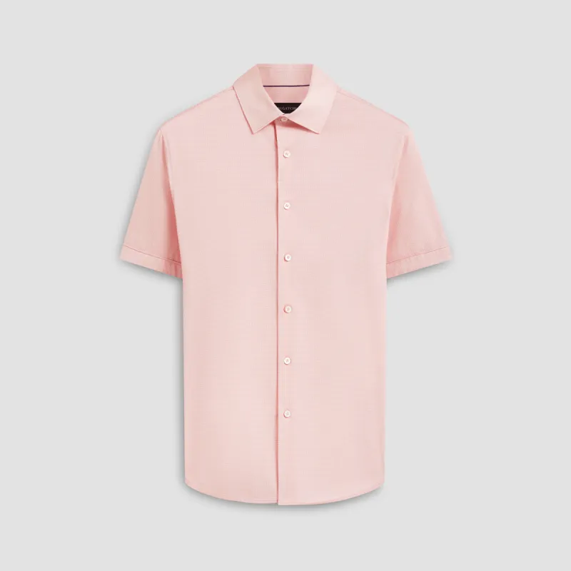 Miles Pin Dot OoohCotton Short Sleeve Shirt sold by Bugatchi