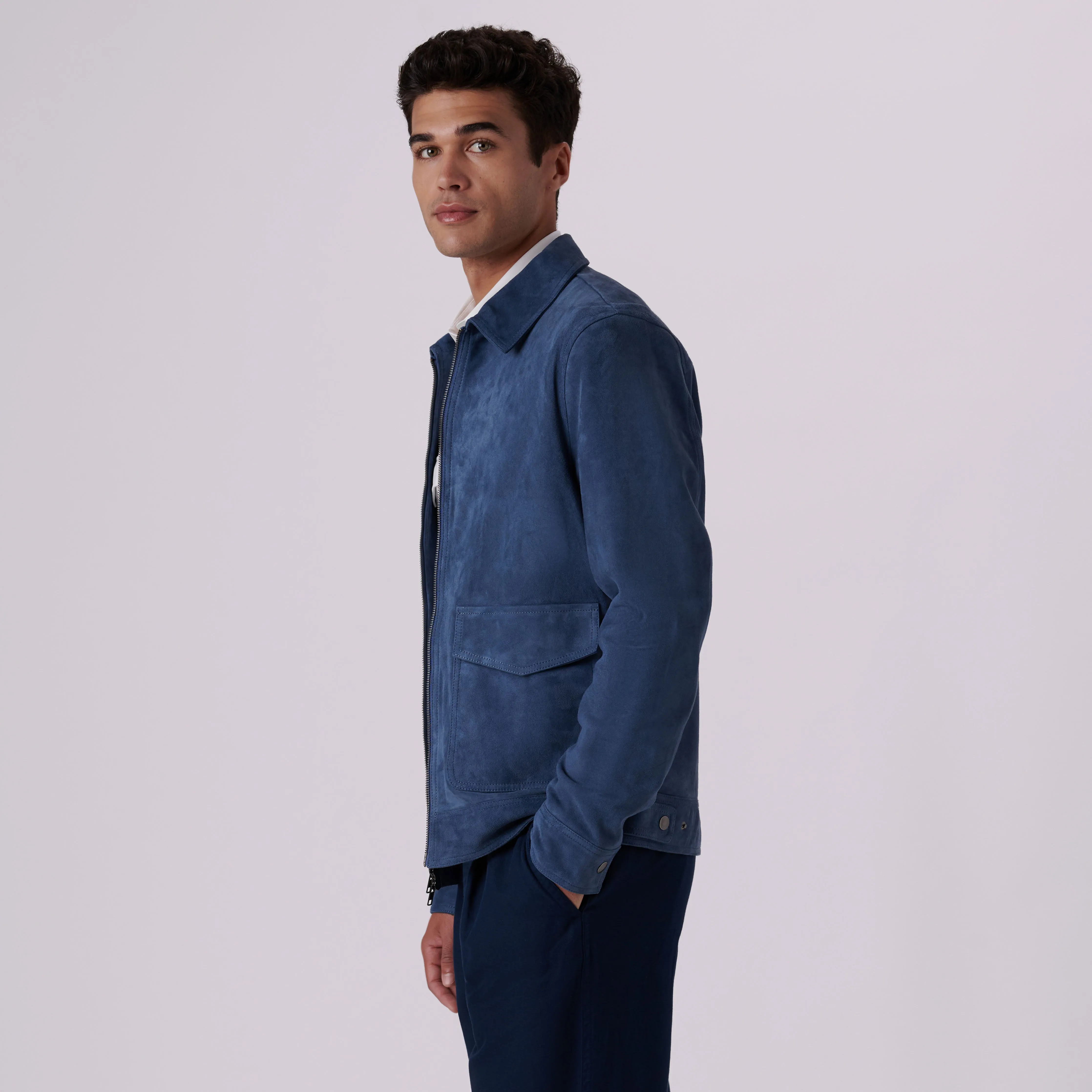 Suede Bomber Jacket sold by Bugatchi product image thumbnail 3