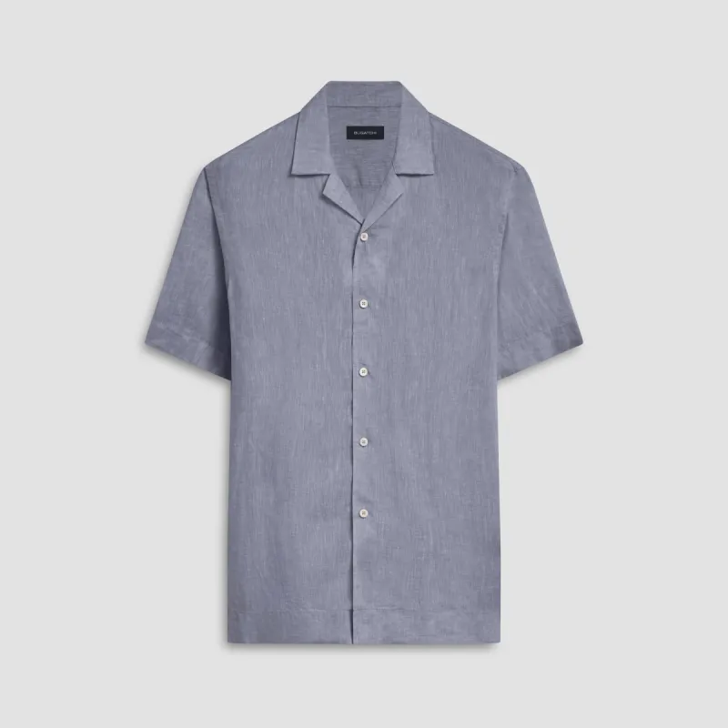 Jackson Solid Short Sleeve Linen Shirt sold by Bugatchi