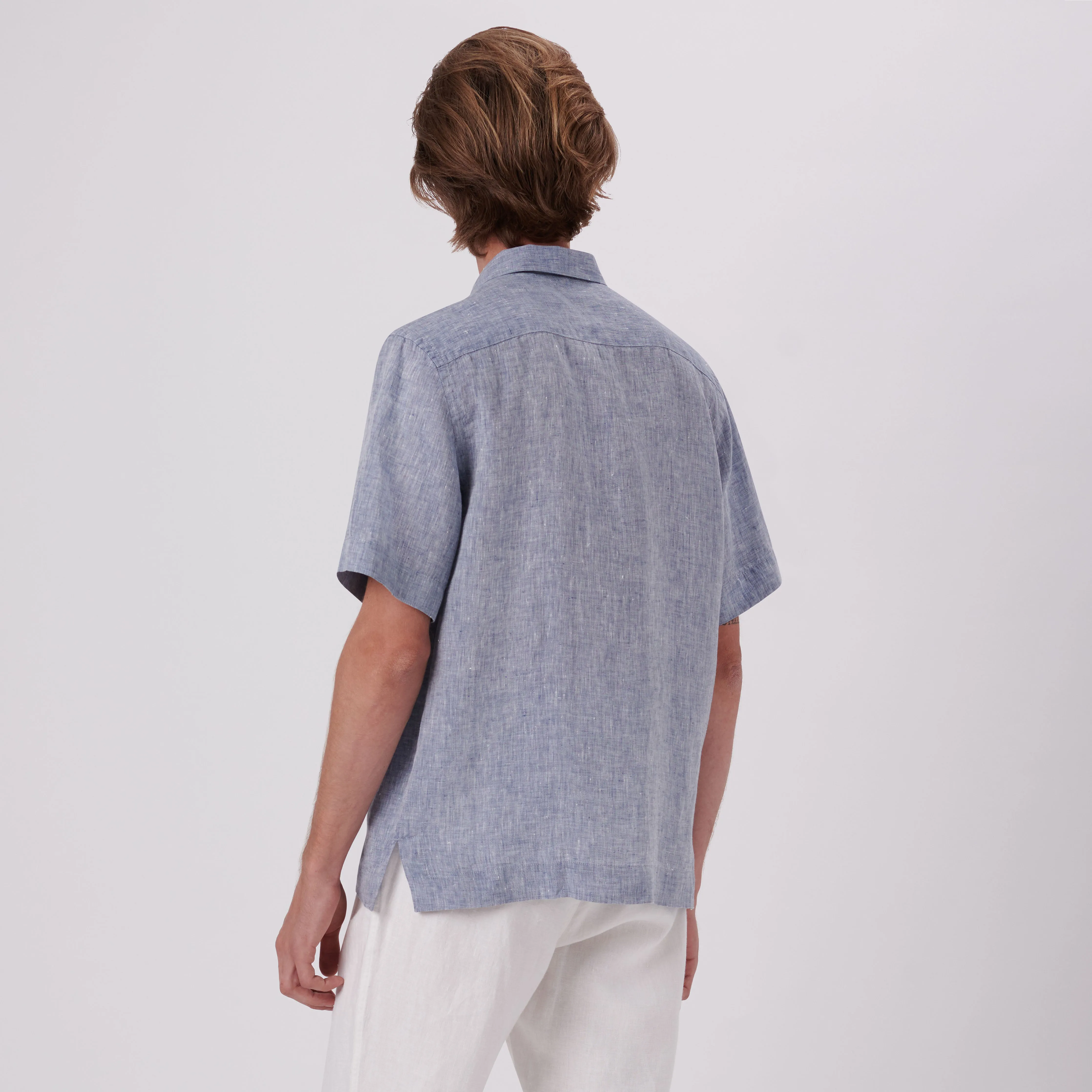 Jackson Solid Short Sleeve Linen Shirt sold by Bugatchi product image thumbnail 4