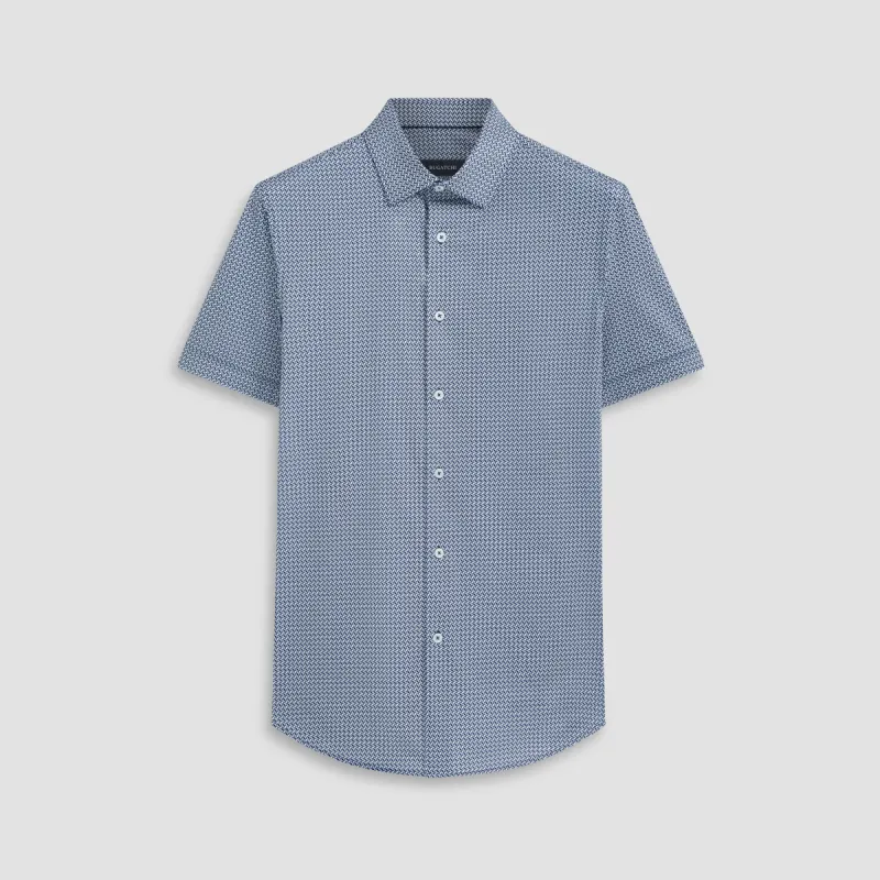 Miles Geometric OoohCotton Short Sleeve Shirt sold by Bugatchi