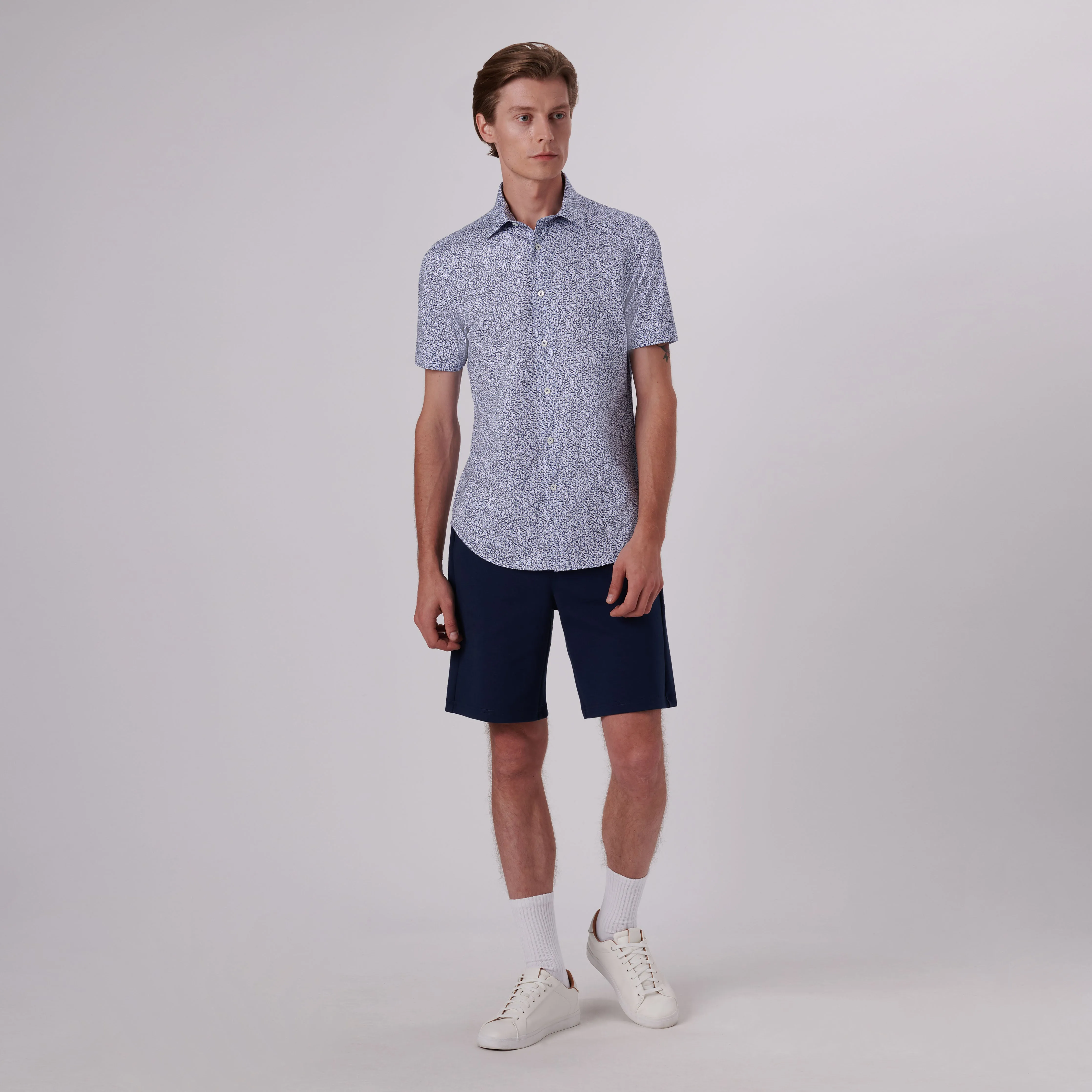 Miles Floral Print OoohCotton Short Sleeve Shirt sold by Bugatchi product image thumbnail 5