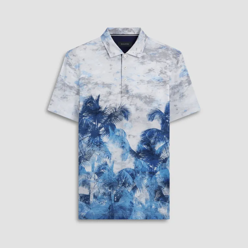 Hendrix Palm Tree Print Polo Shirt sold by Bugatchi