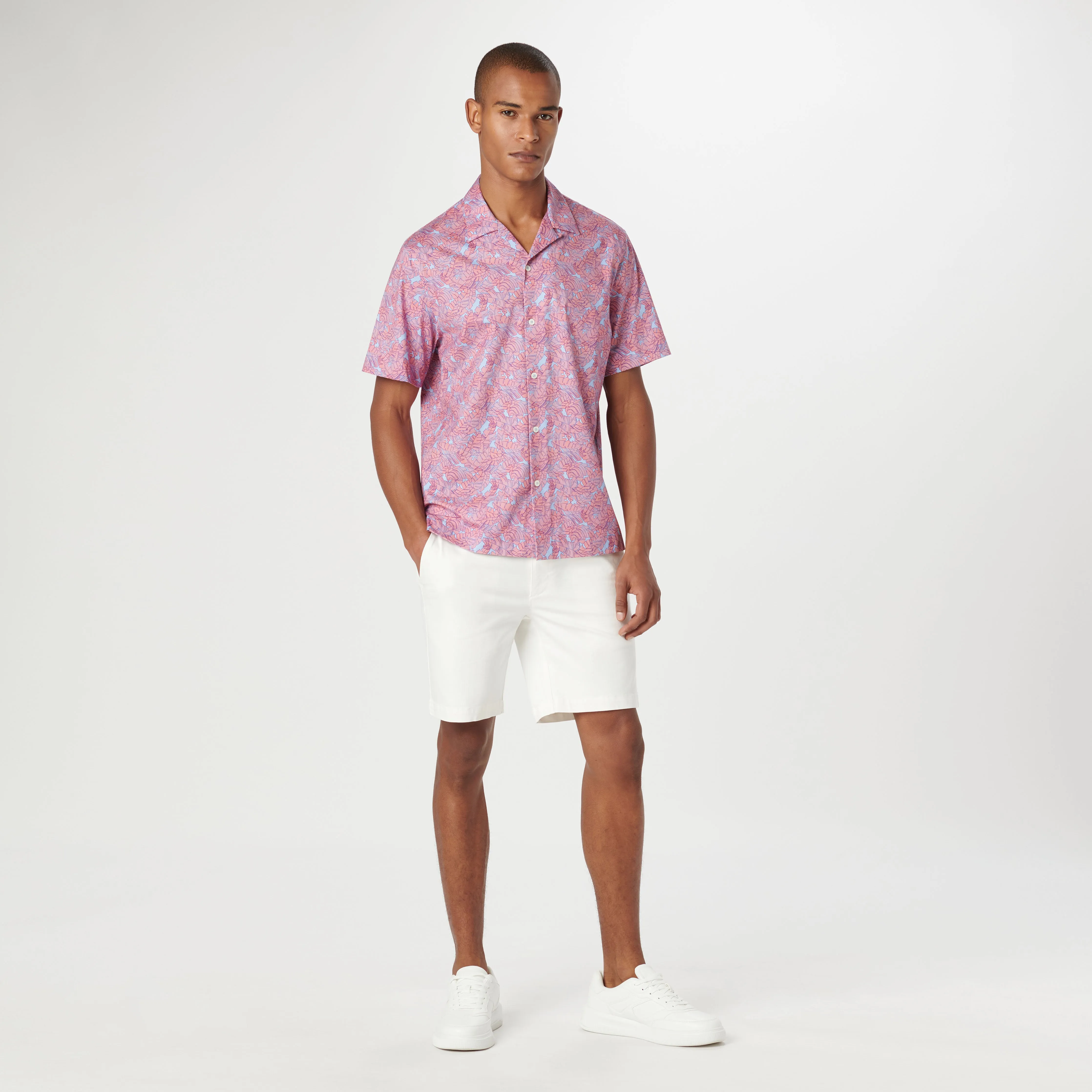 Cole Leaf Print OoohCotton Camp Shirt sold by Bugatchi product image thumbnail 5