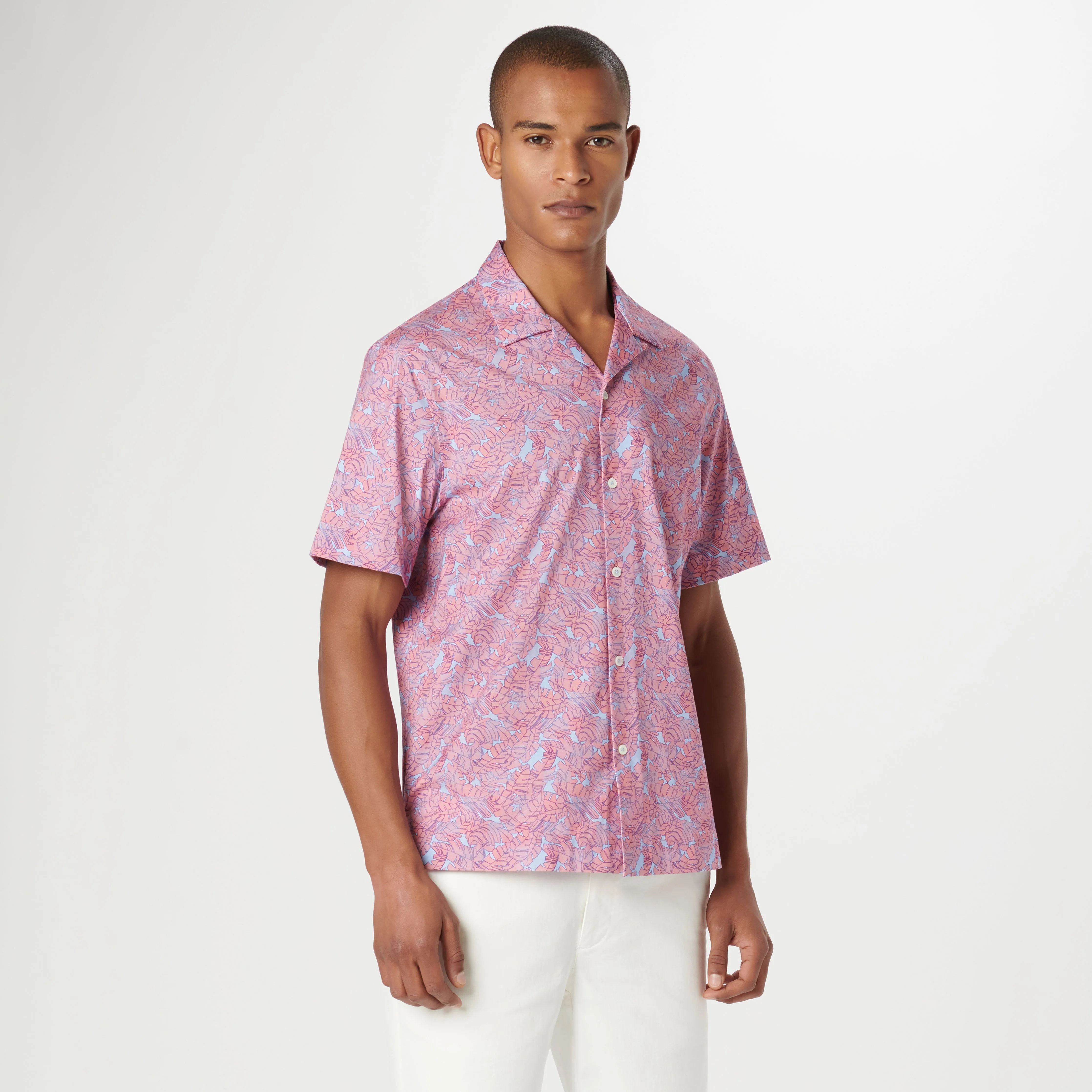 Cole Leaf Print OoohCotton Camp Shirt sold by Bugatchi product image thumbnail 2