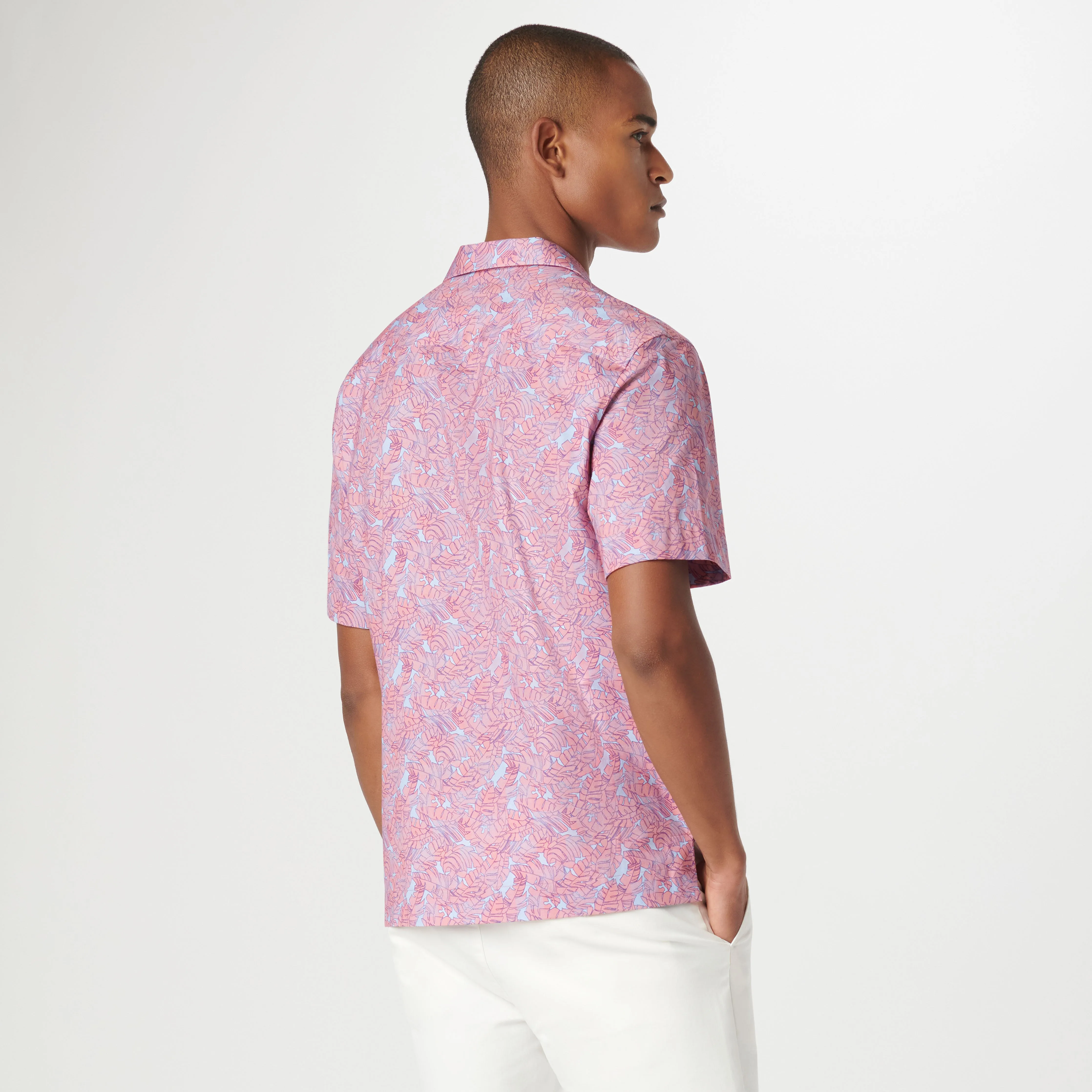 Cole Leaf Print OoohCotton Camp Shirt sold by Bugatchi product image thumbnail 4