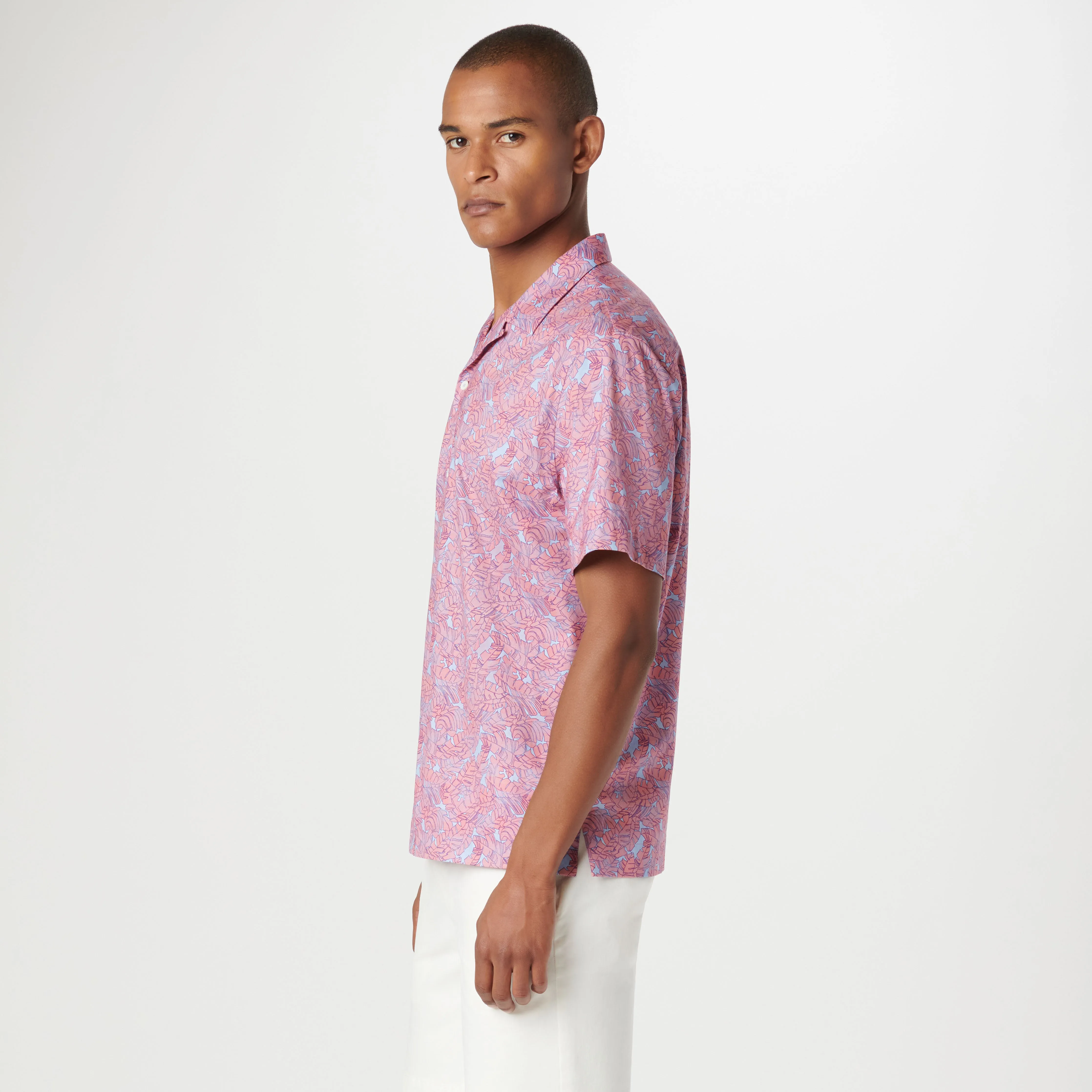 Cole Leaf Print OoohCotton Camp Shirt sold by Bugatchi product image thumbnail 3