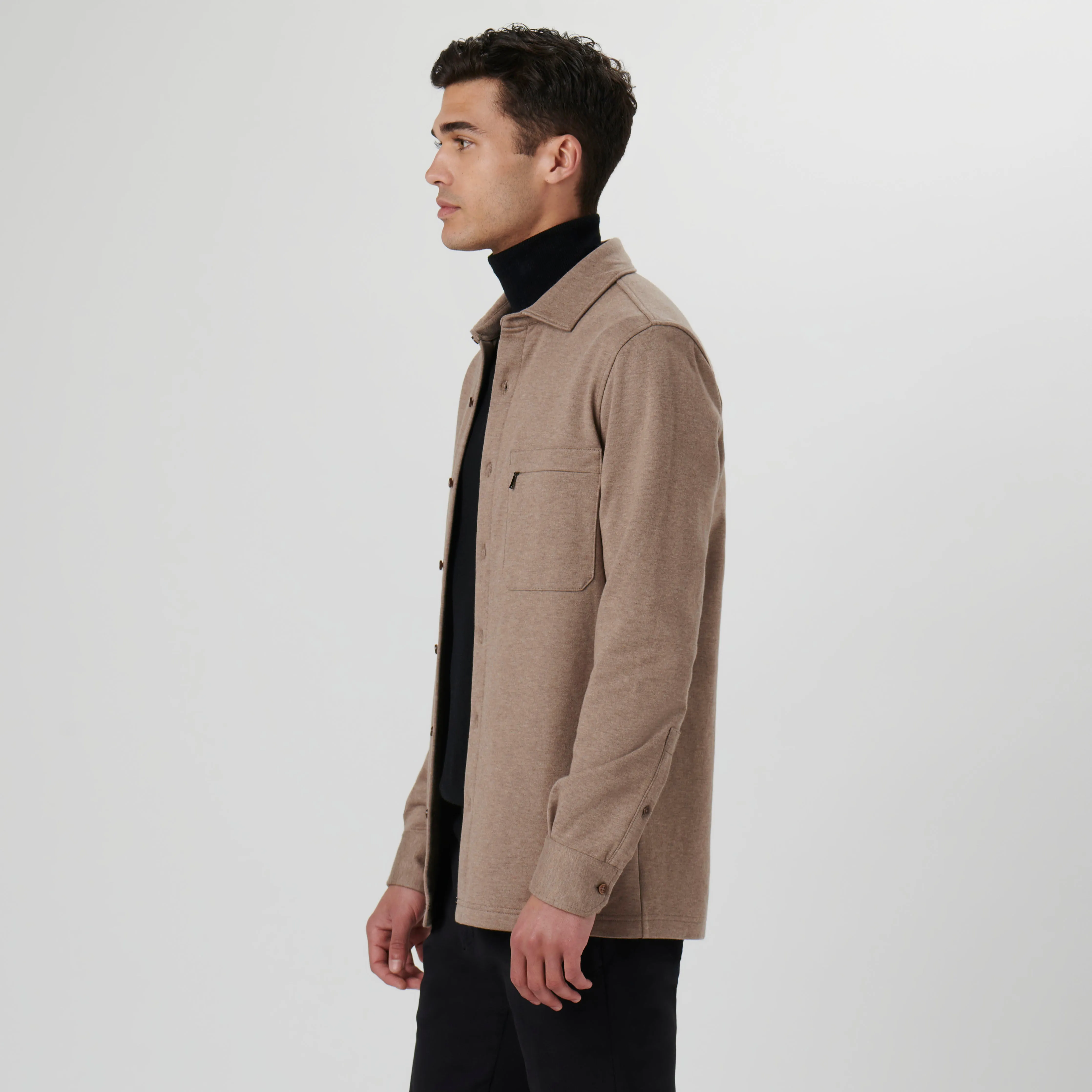 Knit Shirt Jacket sold by Bugatchi product image thumbnail 3