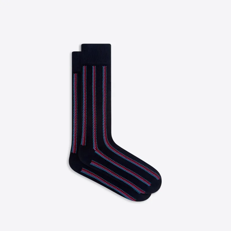 Chevron Stripe Mid-Calf Socks sold by Bugatchi