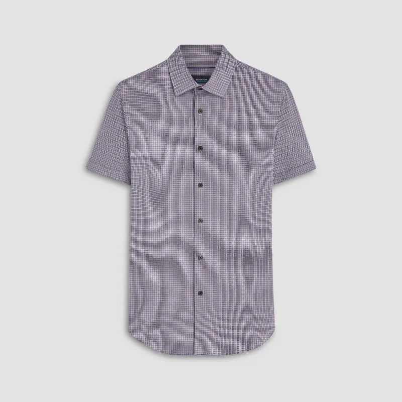 Miles Geometric Print OoohCotton Short Sleeve Shirt sold by Bugatchi