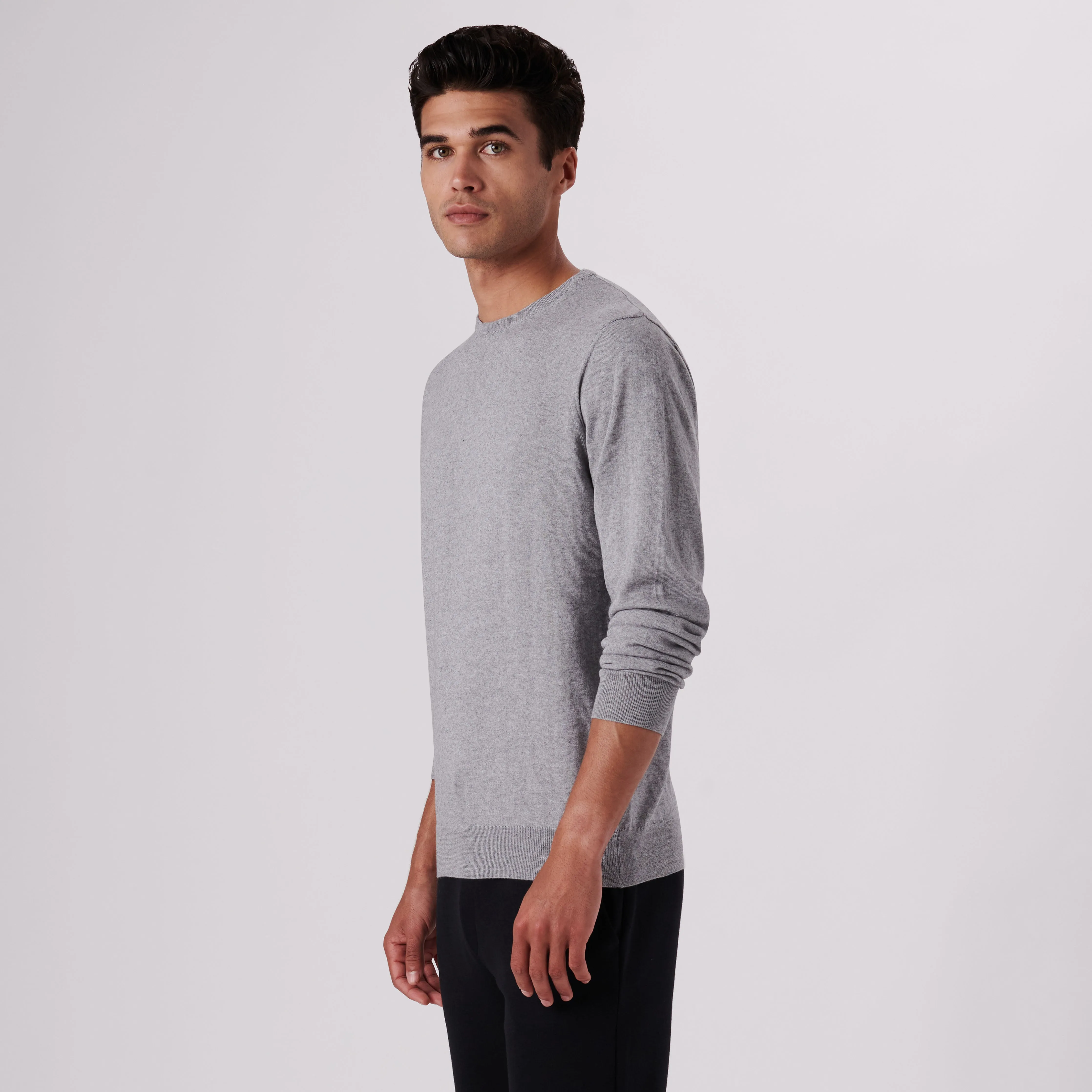 Solid Cotton Cashmere Crew Neck Sweater sold by Bugatchi product image thumbnail 3