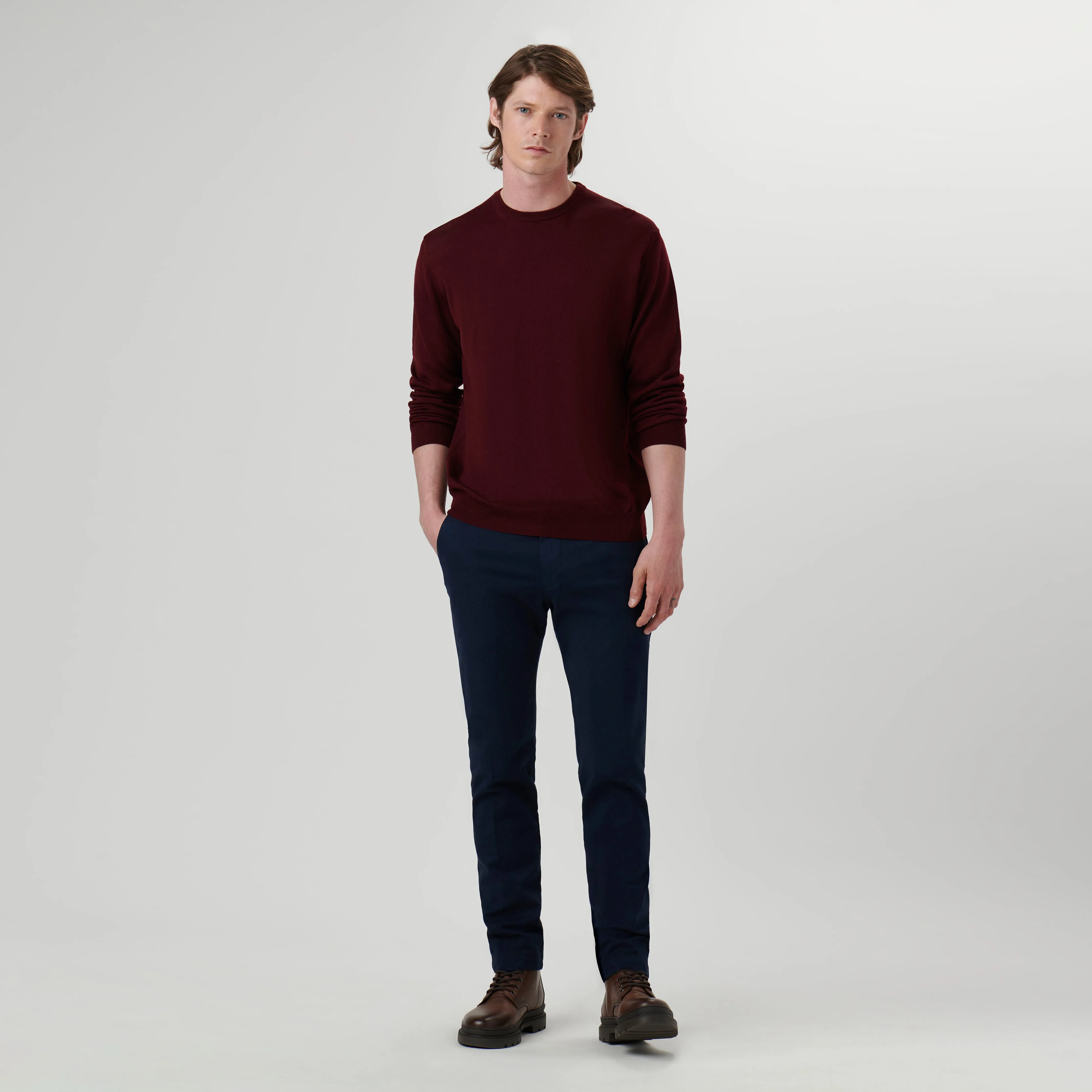 Super Merino Solid Crew Neck Sweater sold by Bugatchi product image thumbnail 5