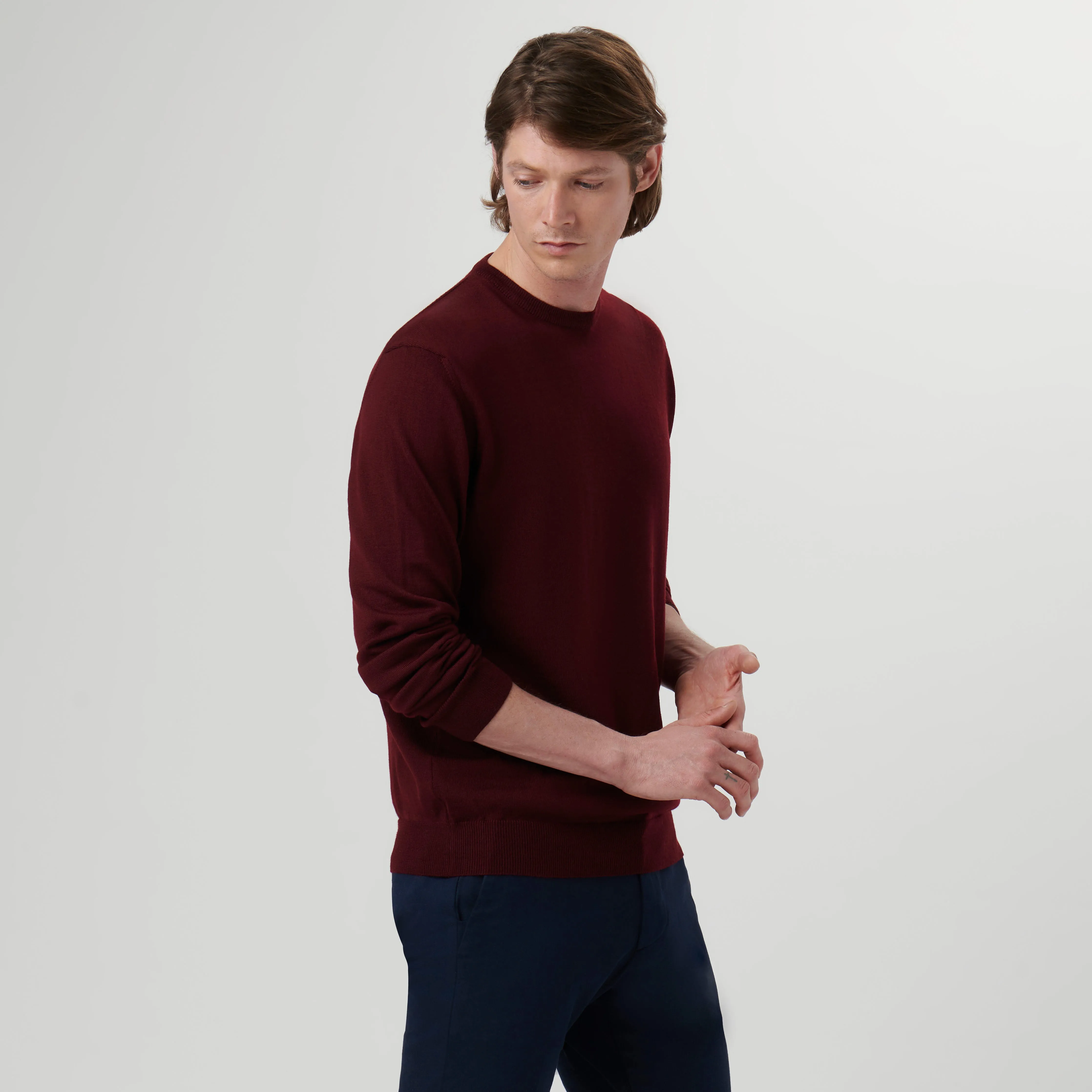 Super Merino Solid Crew Neck Sweater sold by Bugatchi product image thumbnail 3