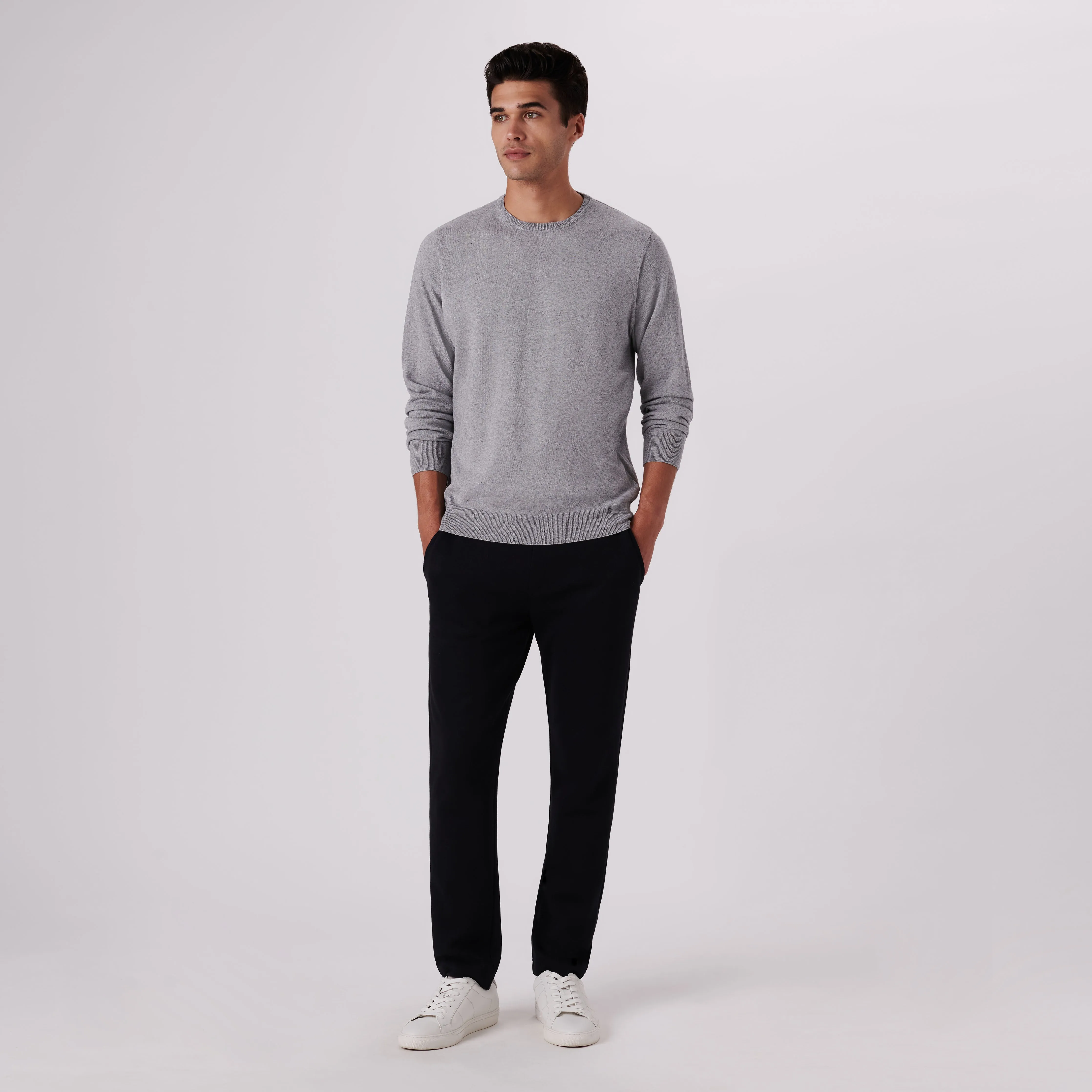 Solid Cotton Cashmere Crew Neck Sweater sold by Bugatchi product image thumbnail 5