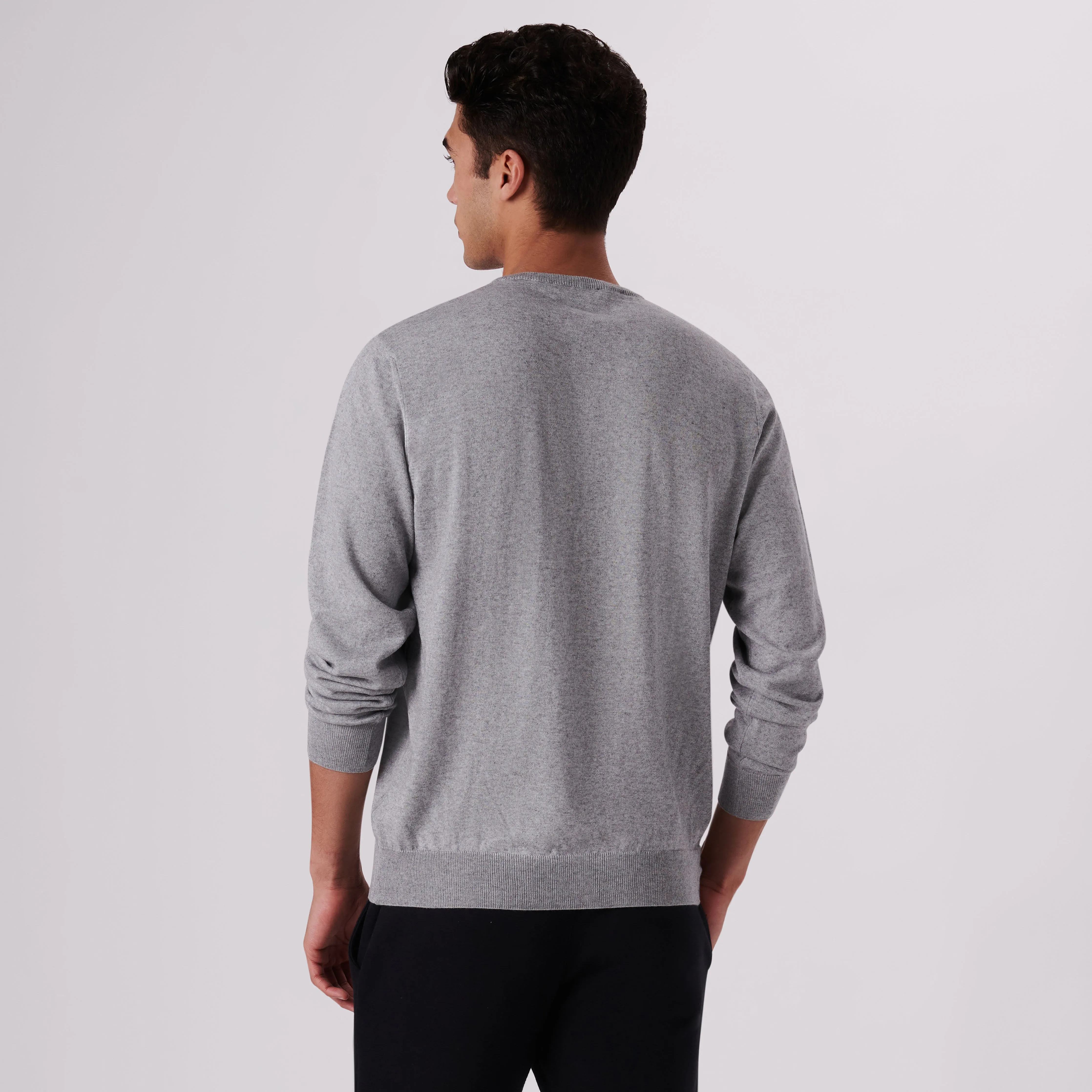 Solid Cotton Cashmere Crew Neck Sweater sold by Bugatchi product image thumbnail 4