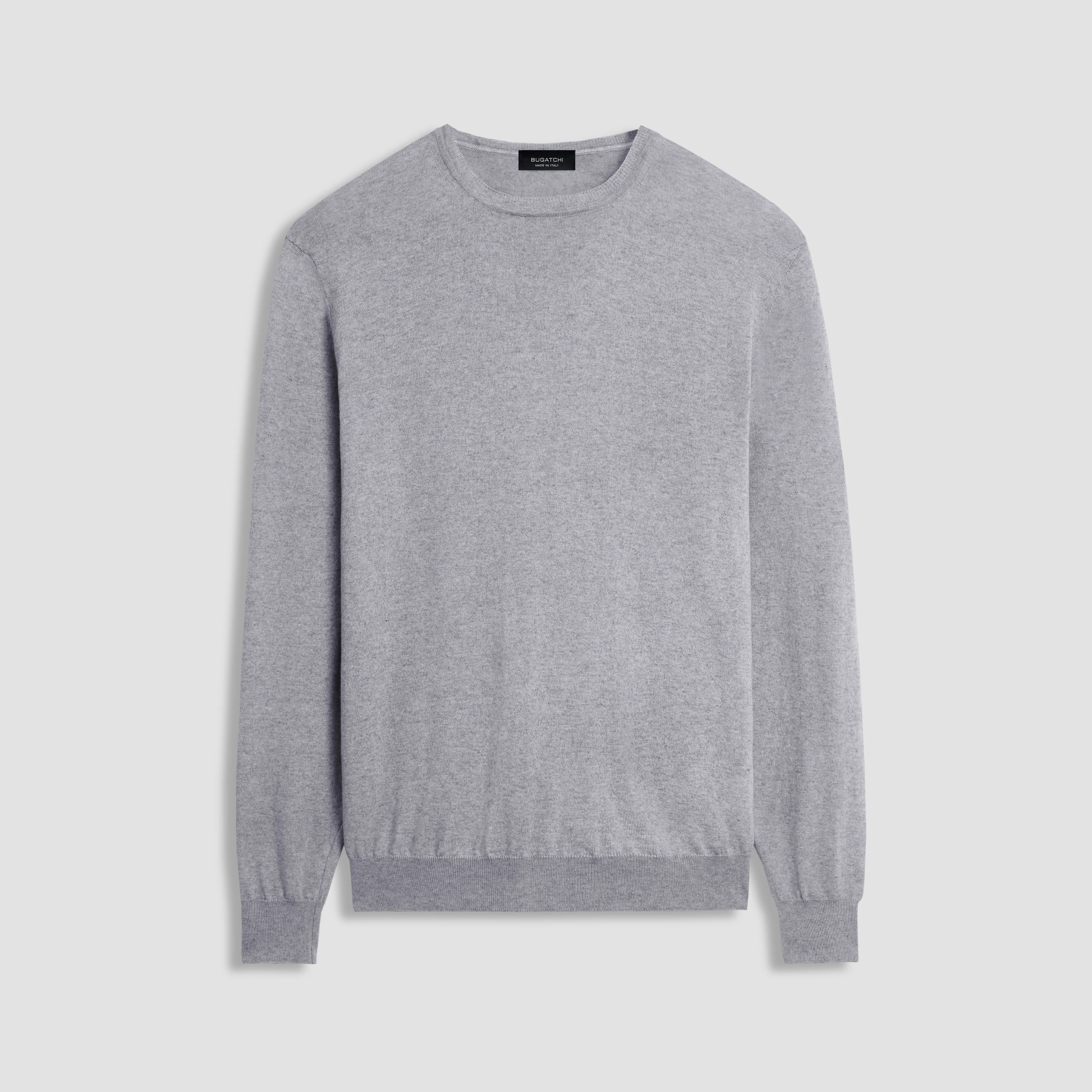 Solid Cotton Cashmere Crew Neck Sweater sold by Bugatchi