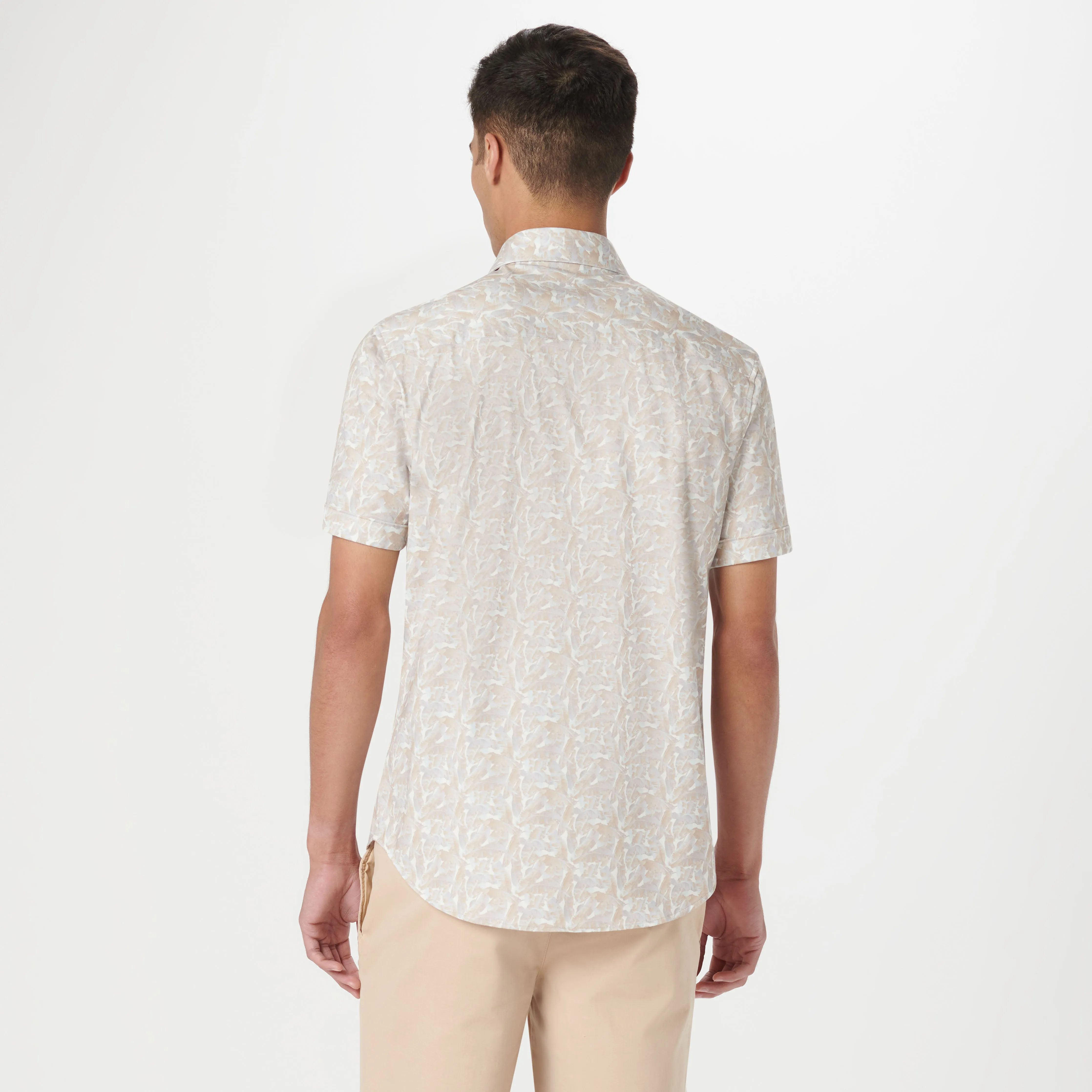 Miles Leaf Print OoohCotton Short Sleeve Shirt sold by Bugatchi product image thumbnail 4