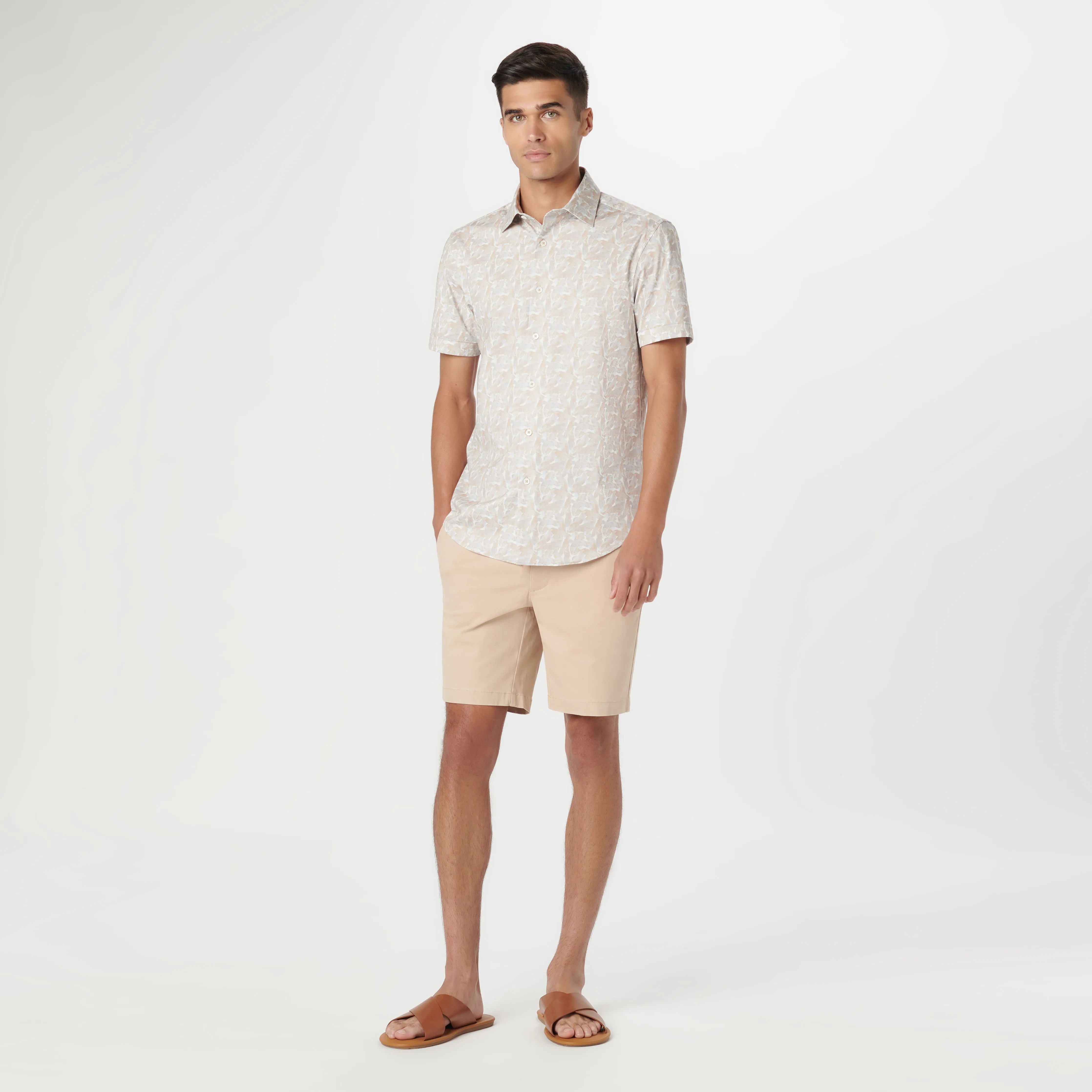 Miles Leaf Print OoohCotton Short Sleeve Shirt sold by Bugatchi product image thumbnail 5