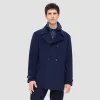 Wool Peacoat with Detachable Bib sold by Bugatchi
