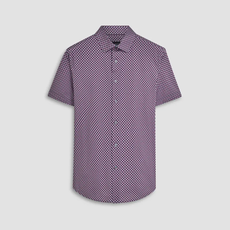 MILES Geometric Print OoohCotton Short Sleeve Shirt sold by Bugatchi