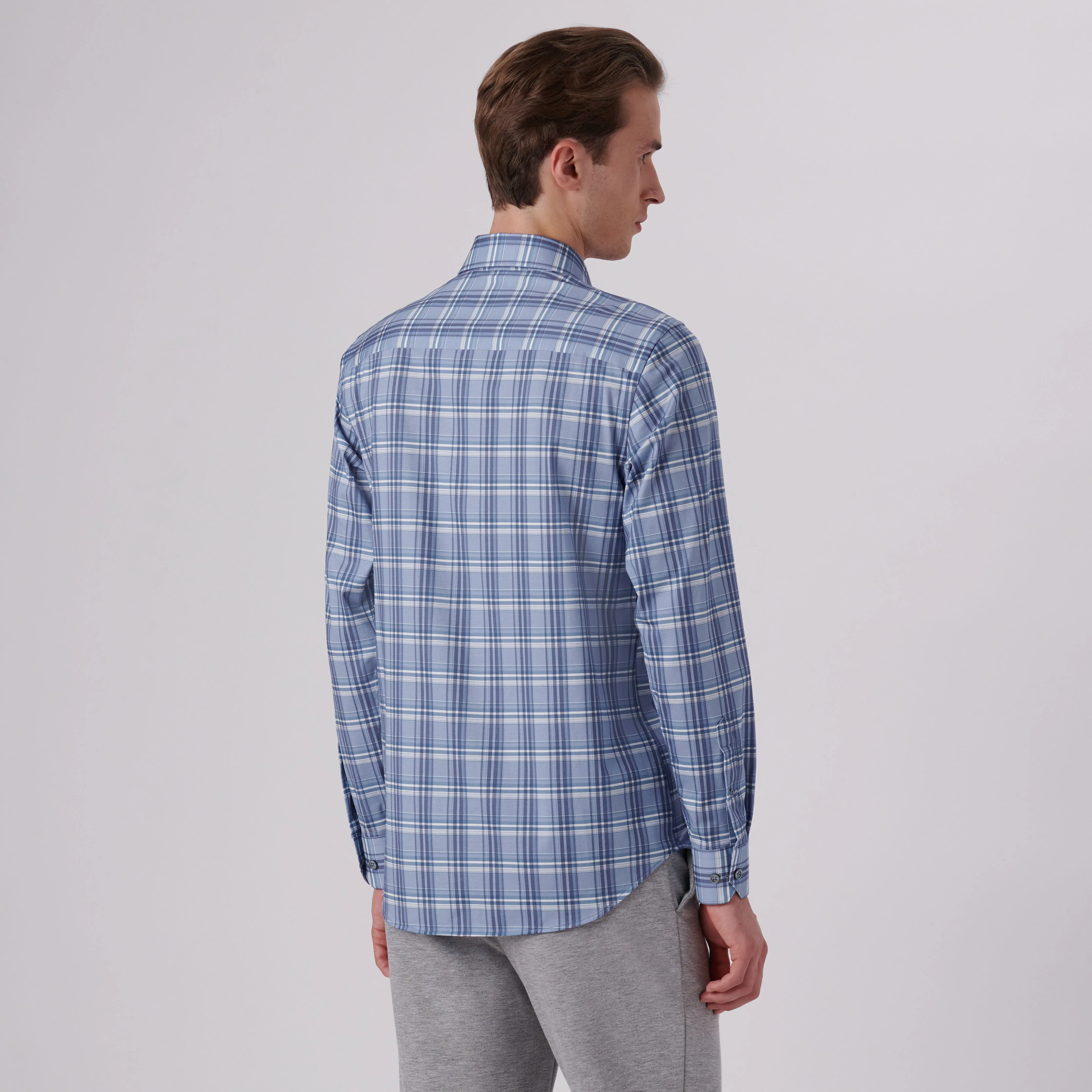 James Plaid Check Print OoohCotton Shirt sold by Bugatchi product image thumbnail 4