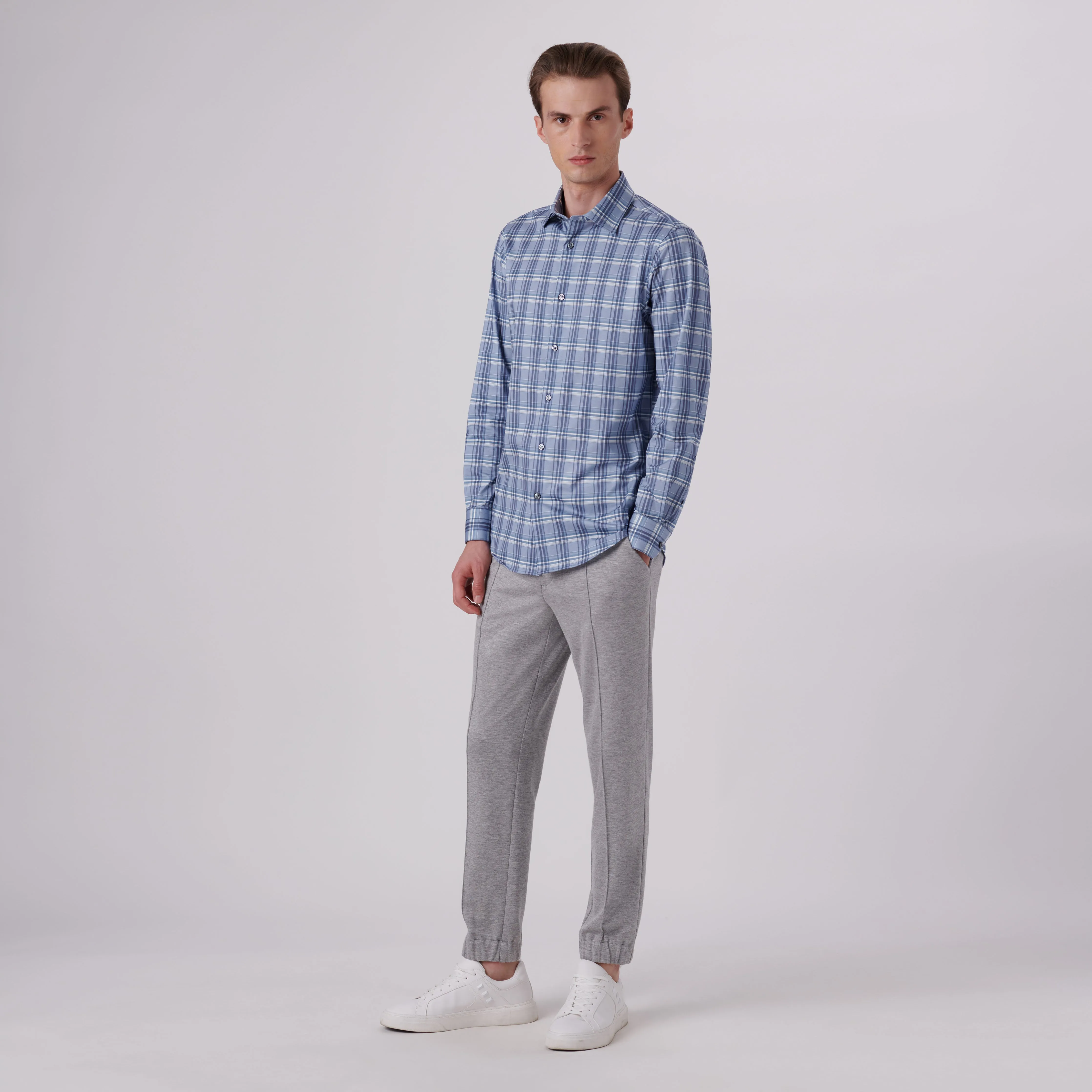 James Plaid Check Print OoohCotton Shirt sold by Bugatchi product image thumbnail 5