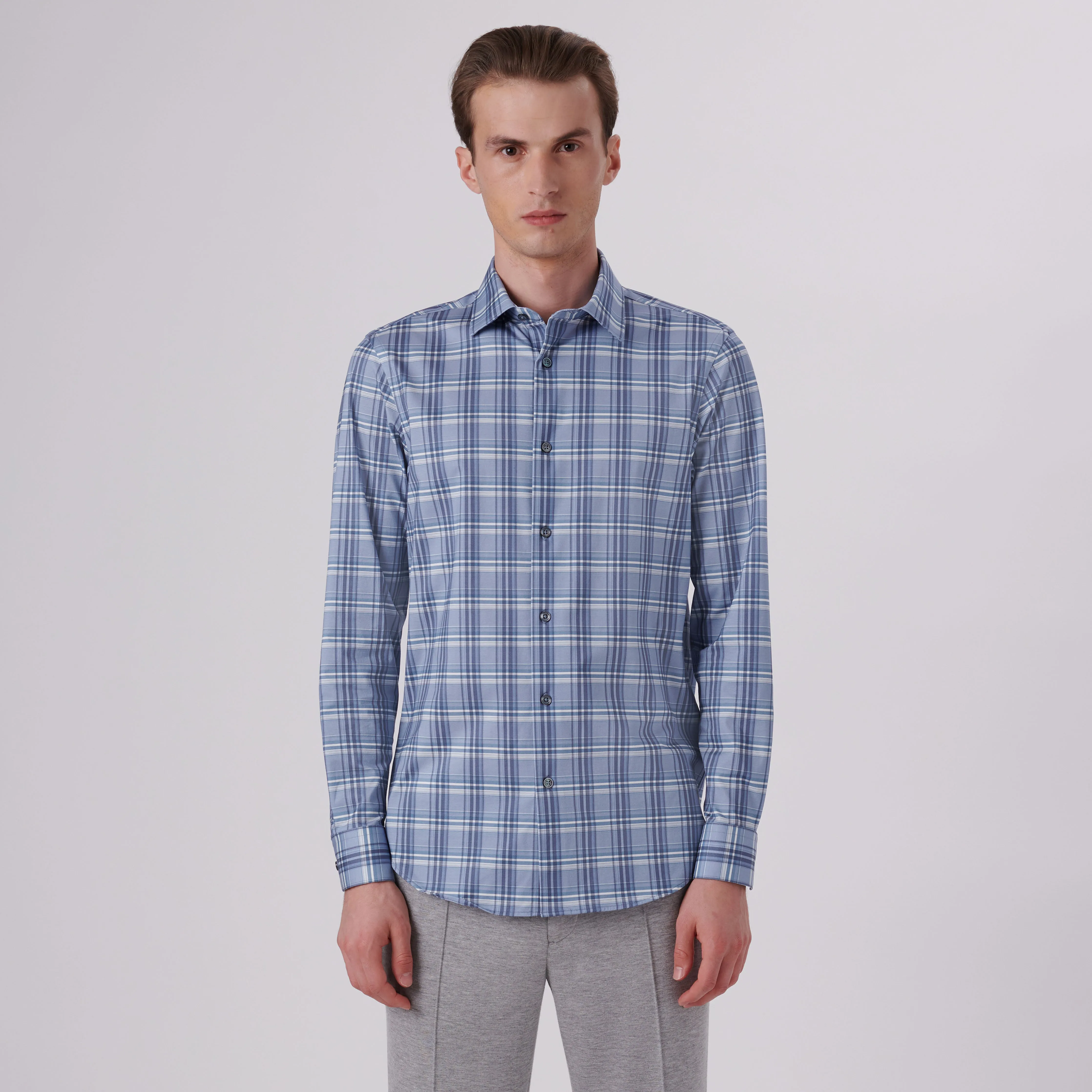 James Plaid Check Print OoohCotton Shirt sold by Bugatchi product image thumbnail 2