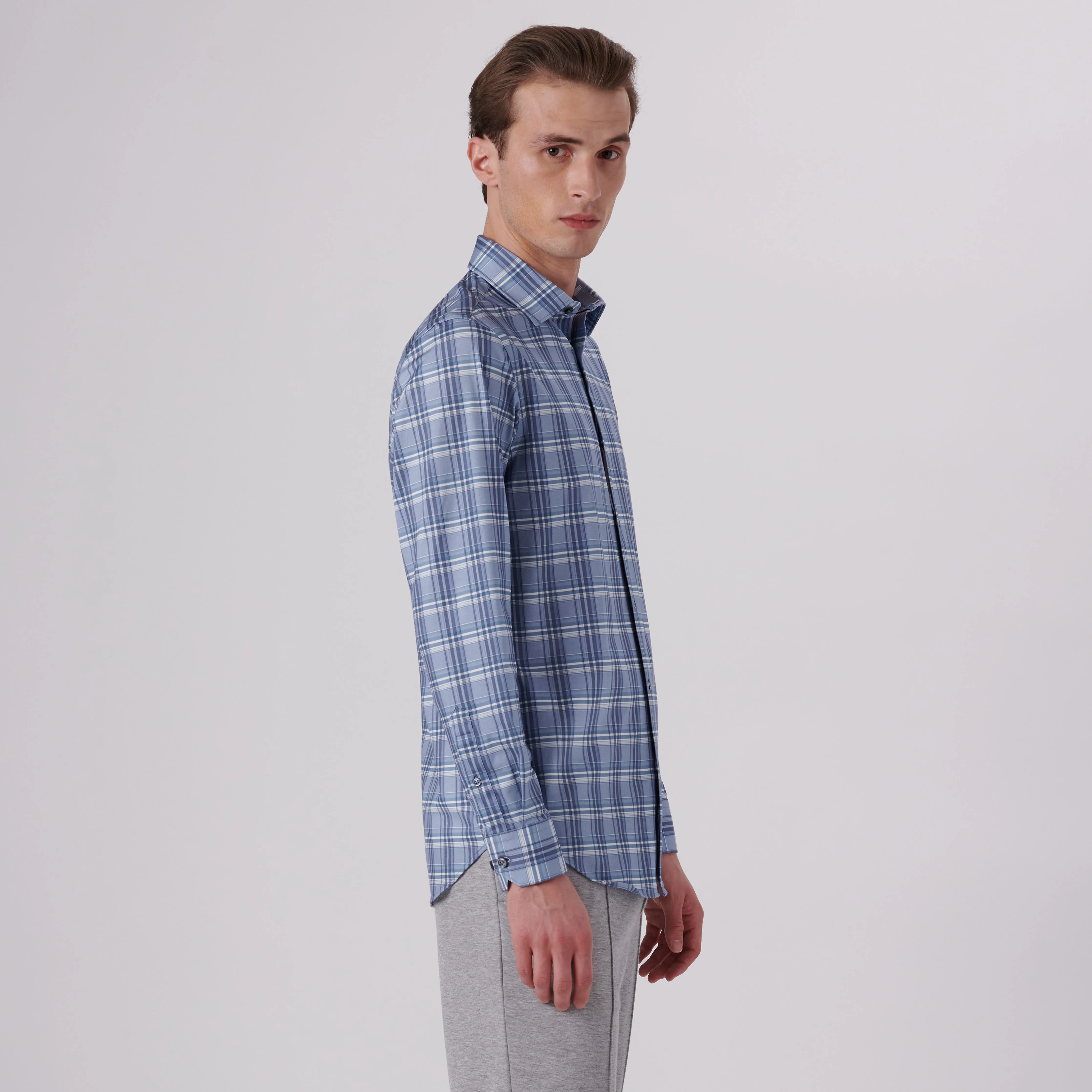 James Plaid Check Print OoohCotton Shirt sold by Bugatchi product image thumbnail 3