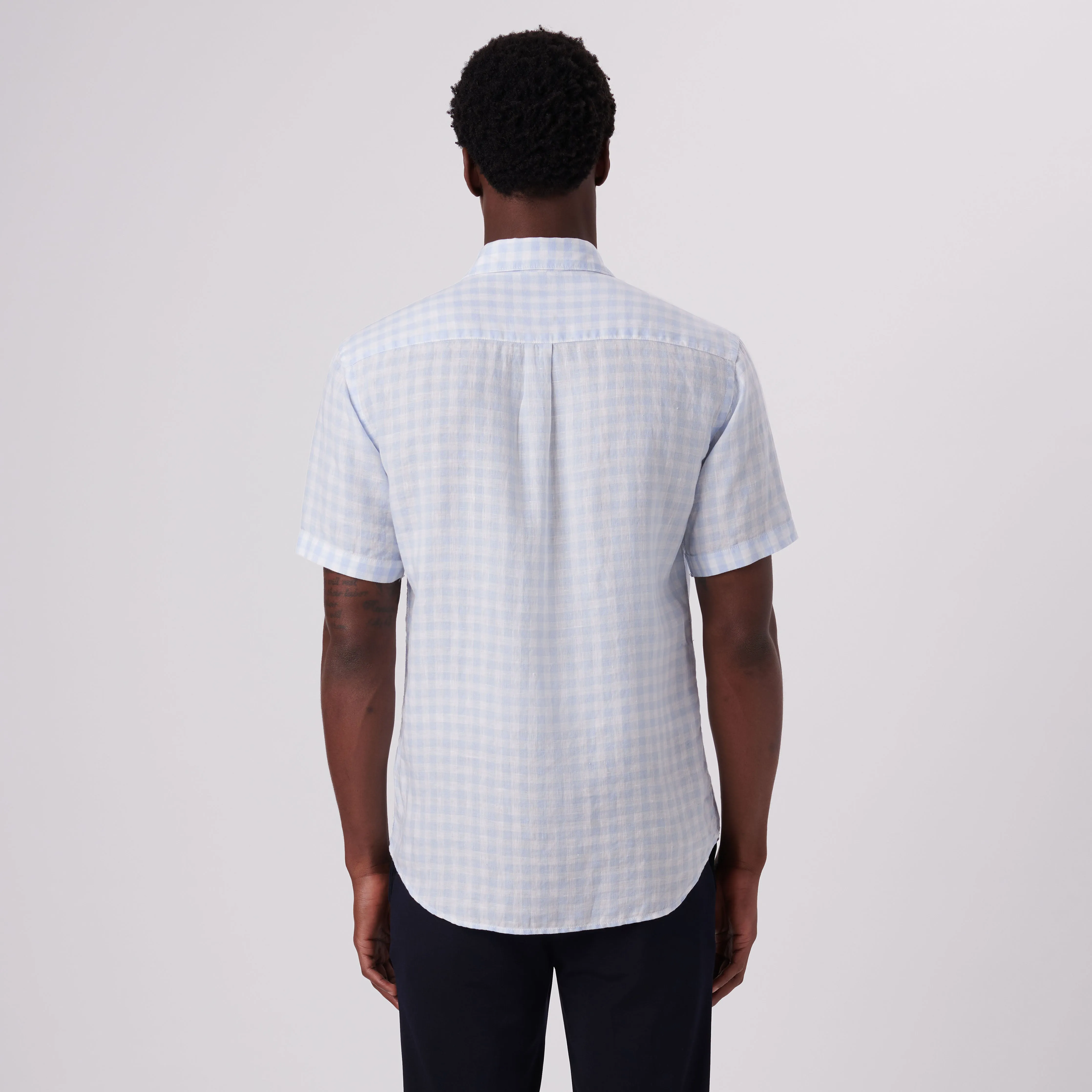 Orson Gingham Check Short Sleeve Shirt sold by Bugatchi product image thumbnail 4