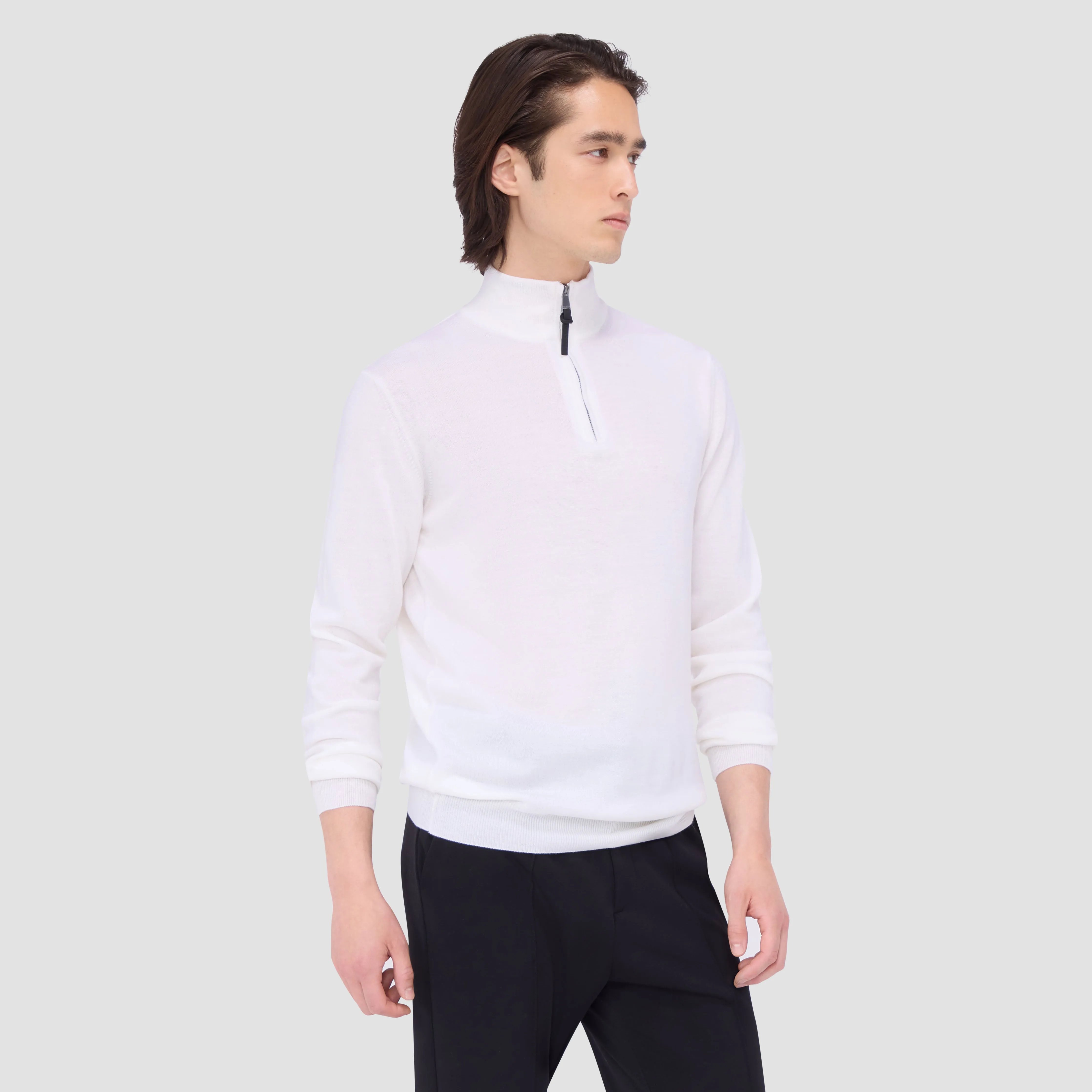 Spencer Quarter-Zip Super Merino Sweater sold by Bugatchi product image thumbnail 5