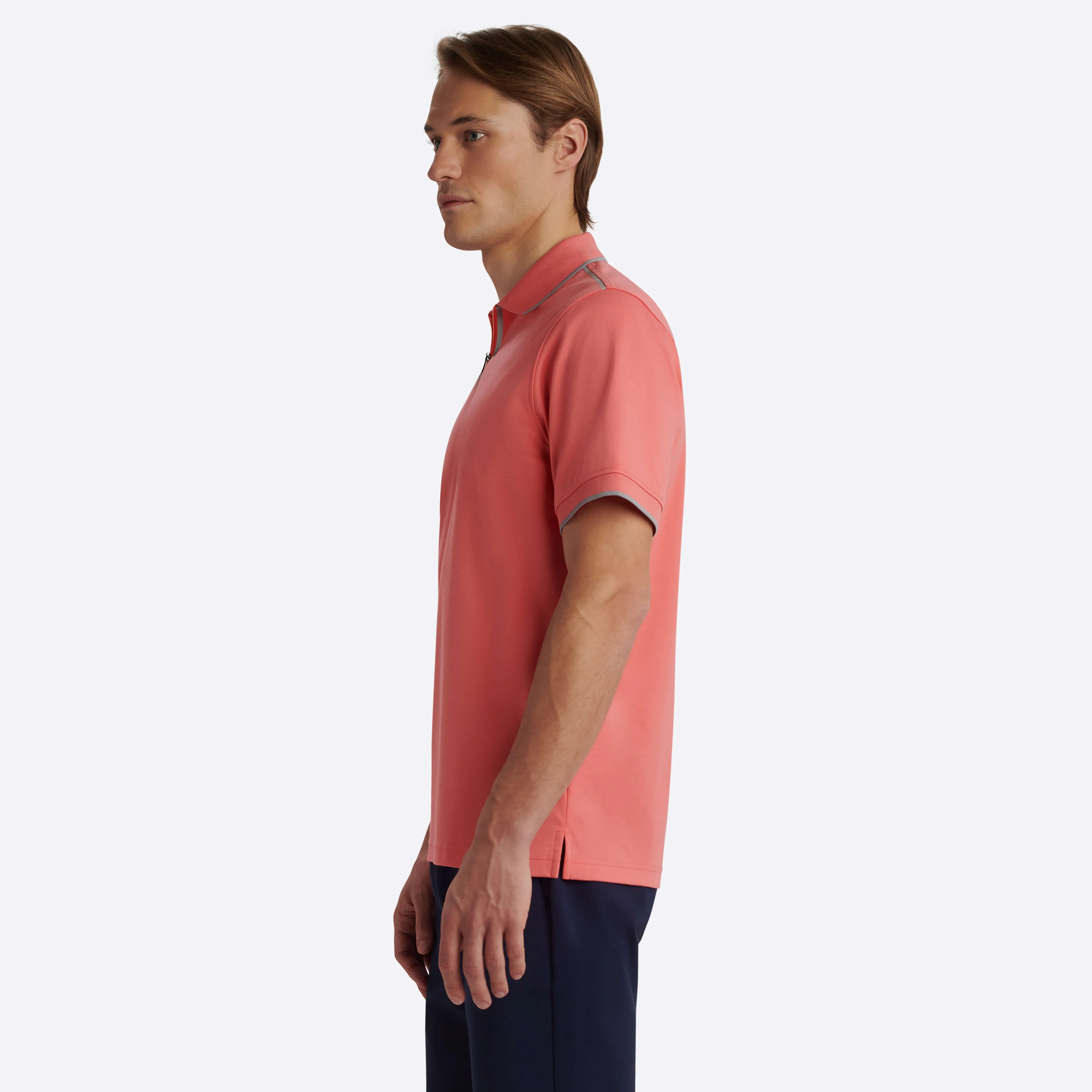 Short Sleeve Quarter Zip Polo sold by Bugatchi product image thumbnail 3