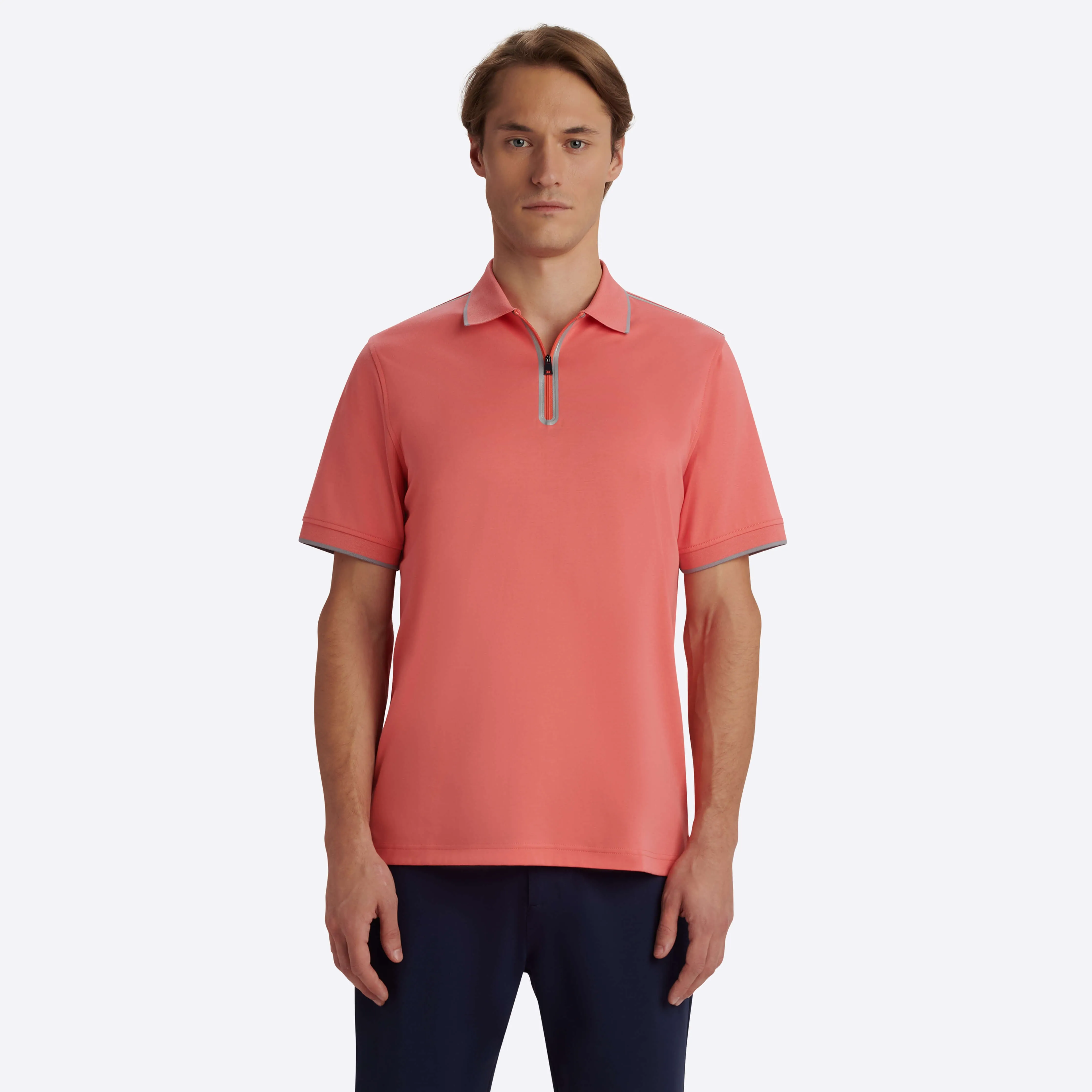 Short Sleeve Quarter Zip Polo sold by Bugatchi product image thumbnail 2