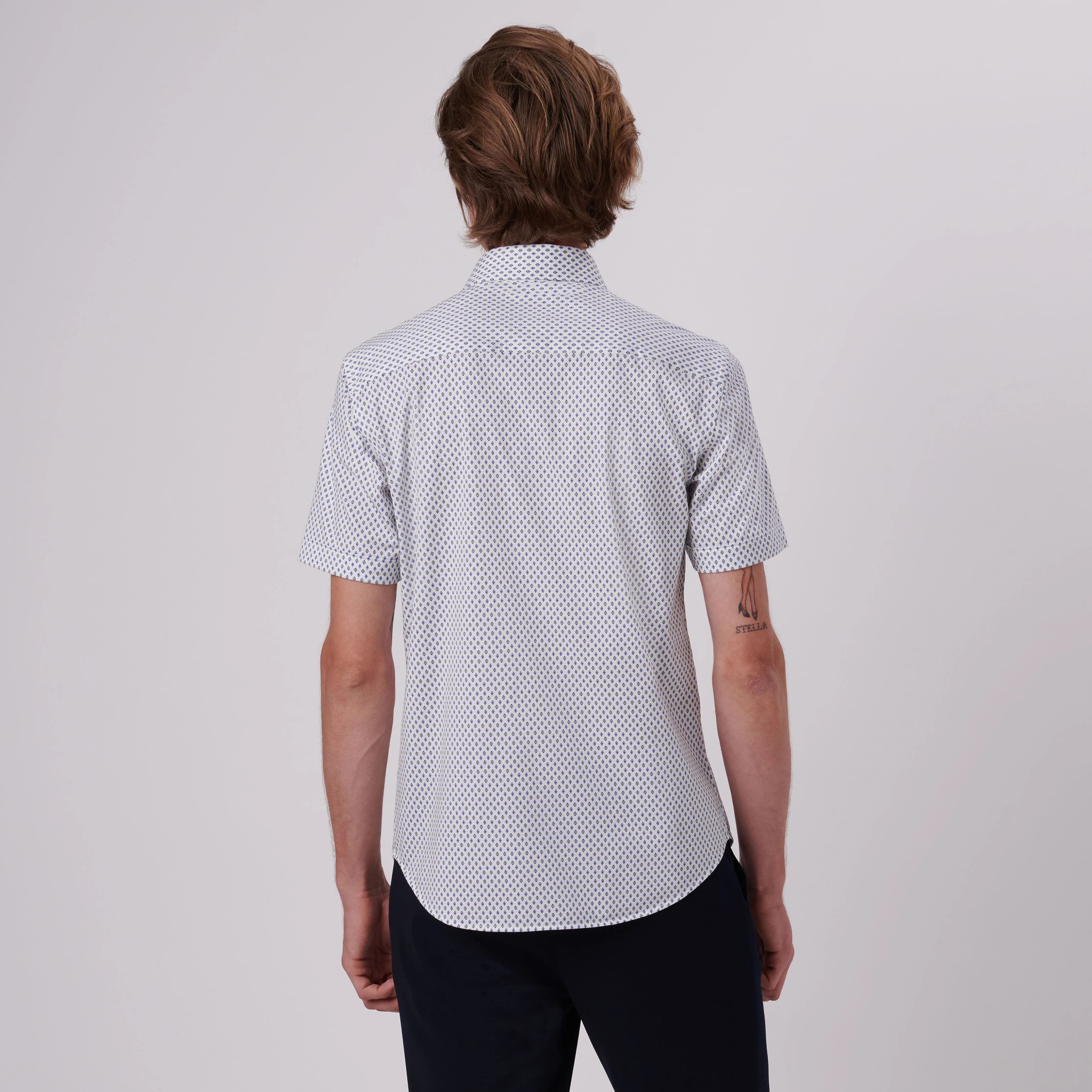 Miles Abstract Print OoohCotton Short Sleeve Shirt sold by Bugatchi product image thumbnail 4