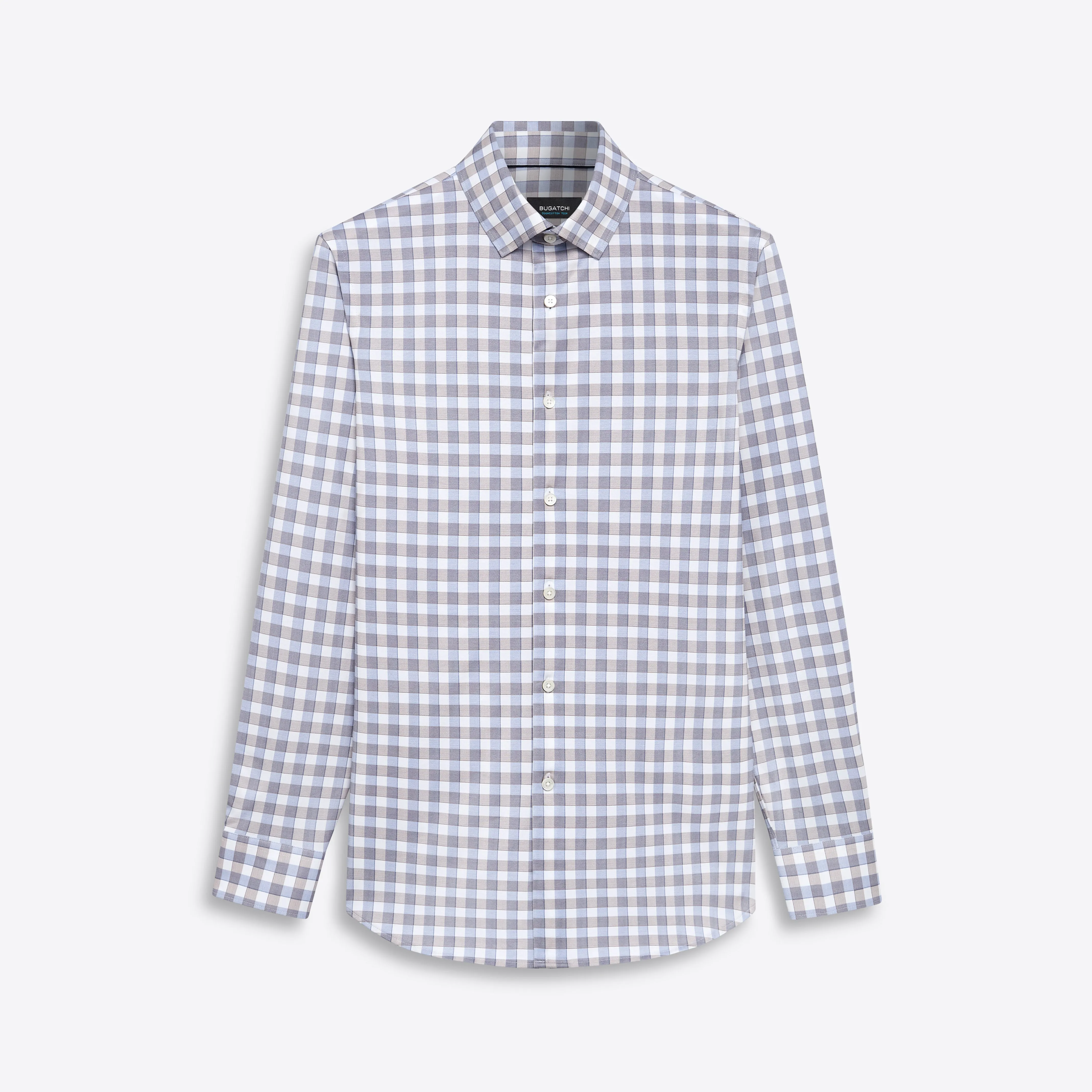 JAMES Gingham Check OoohCotton Twill Shirt sold by Bugatchi