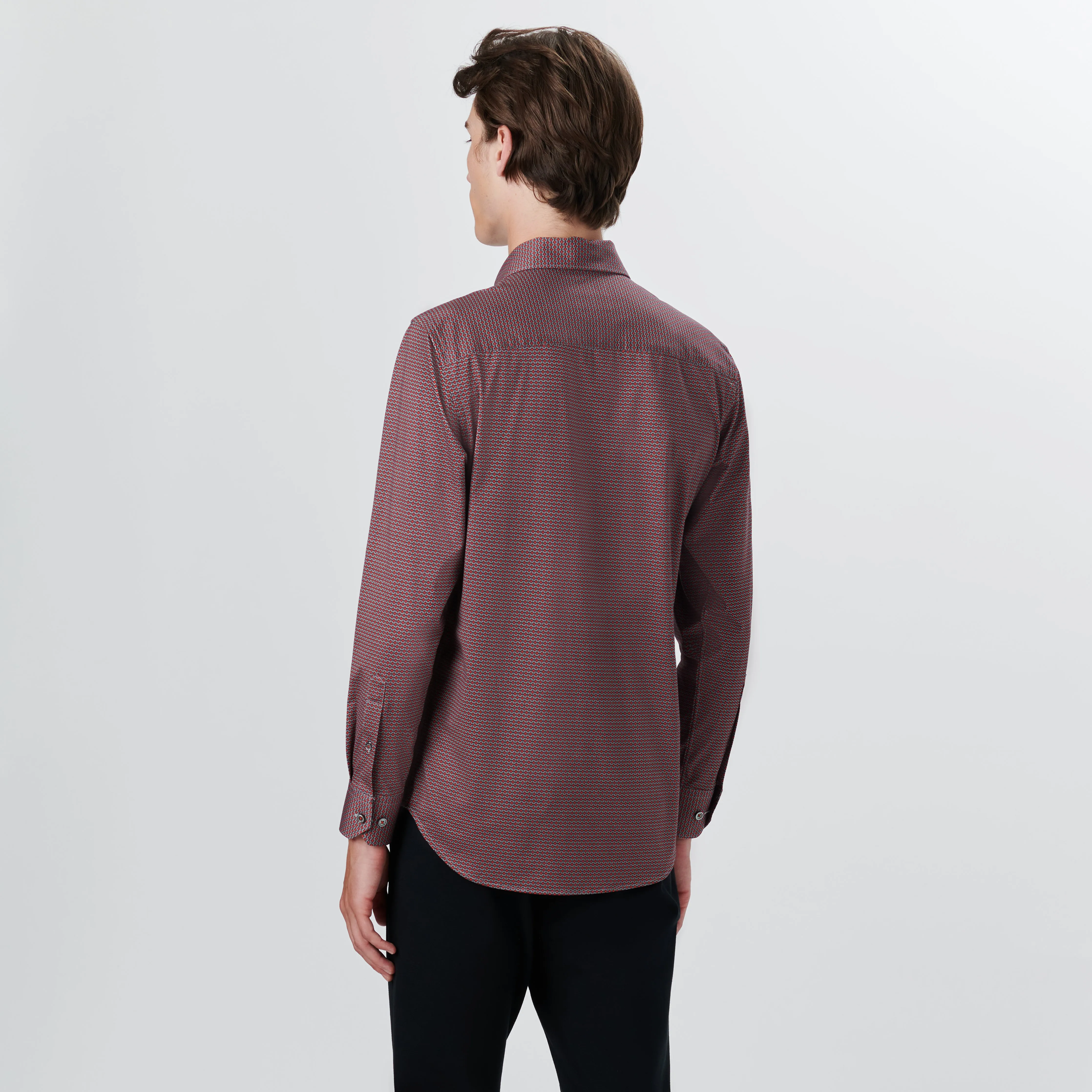 JAMES Geometric Print OoohCotton Shirt sold by Bugatchi product image thumbnail 4