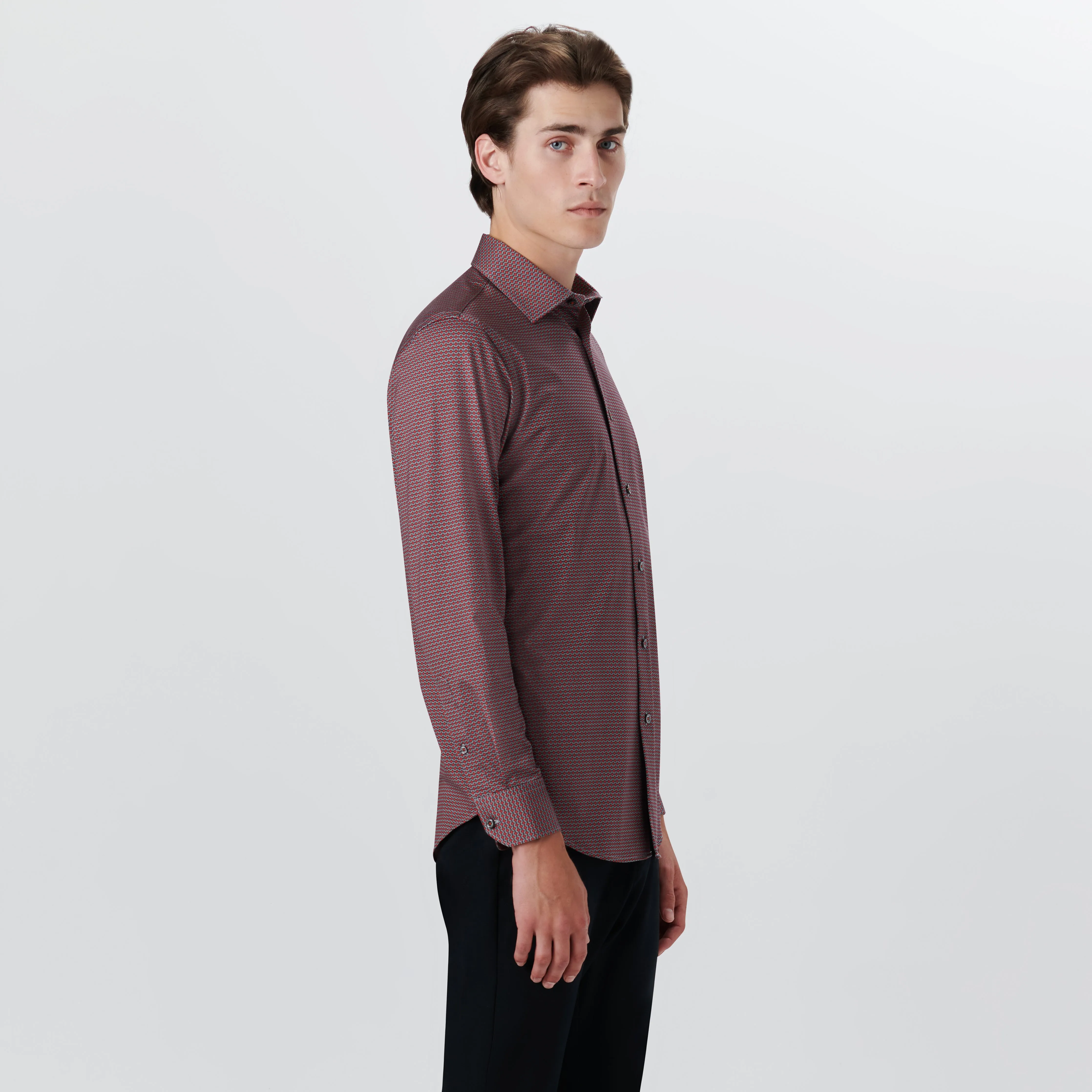 JAMES Geometric Print OoohCotton Shirt sold by Bugatchi product image thumbnail 3