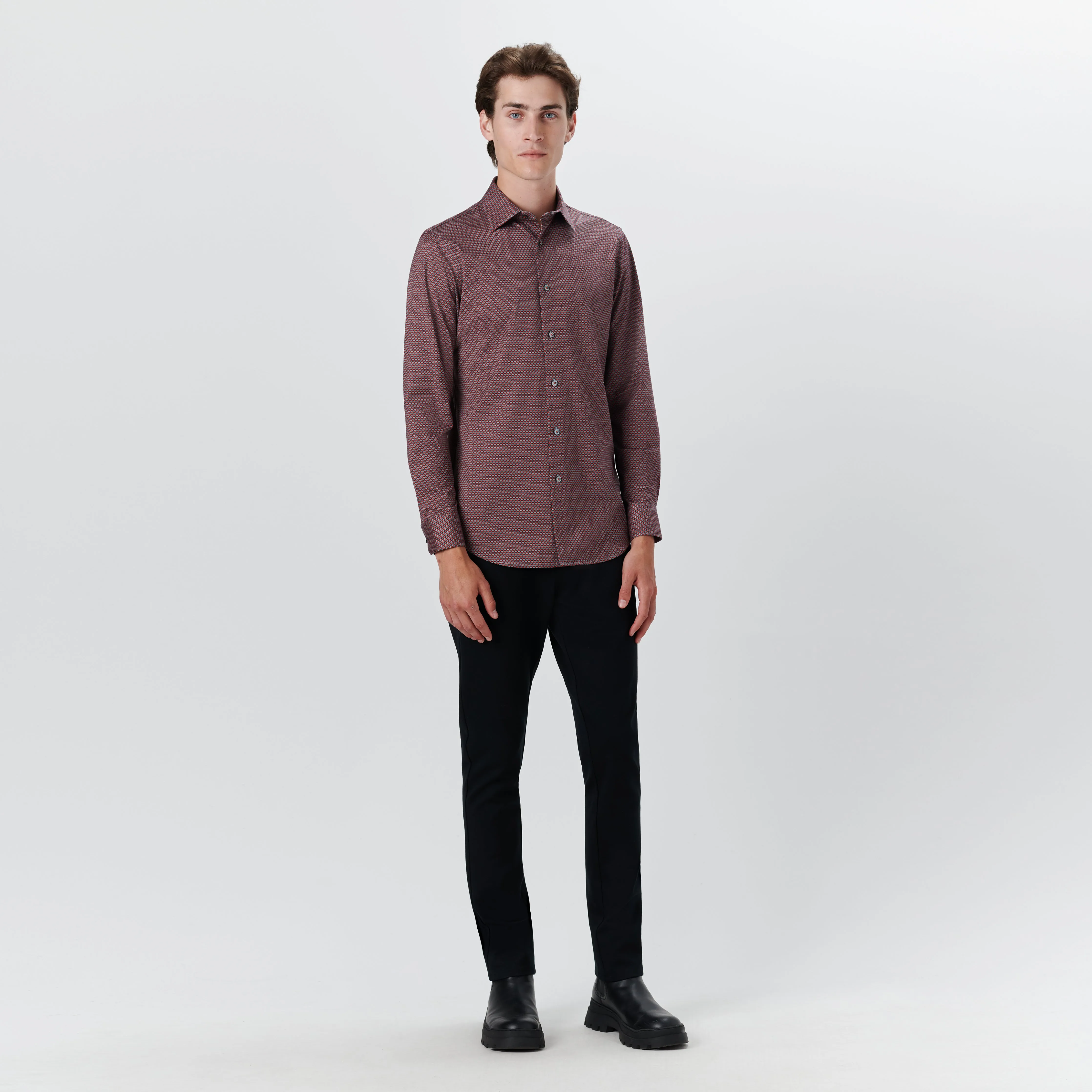 JAMES Geometric Print OoohCotton Shirt sold by Bugatchi product image thumbnail 5