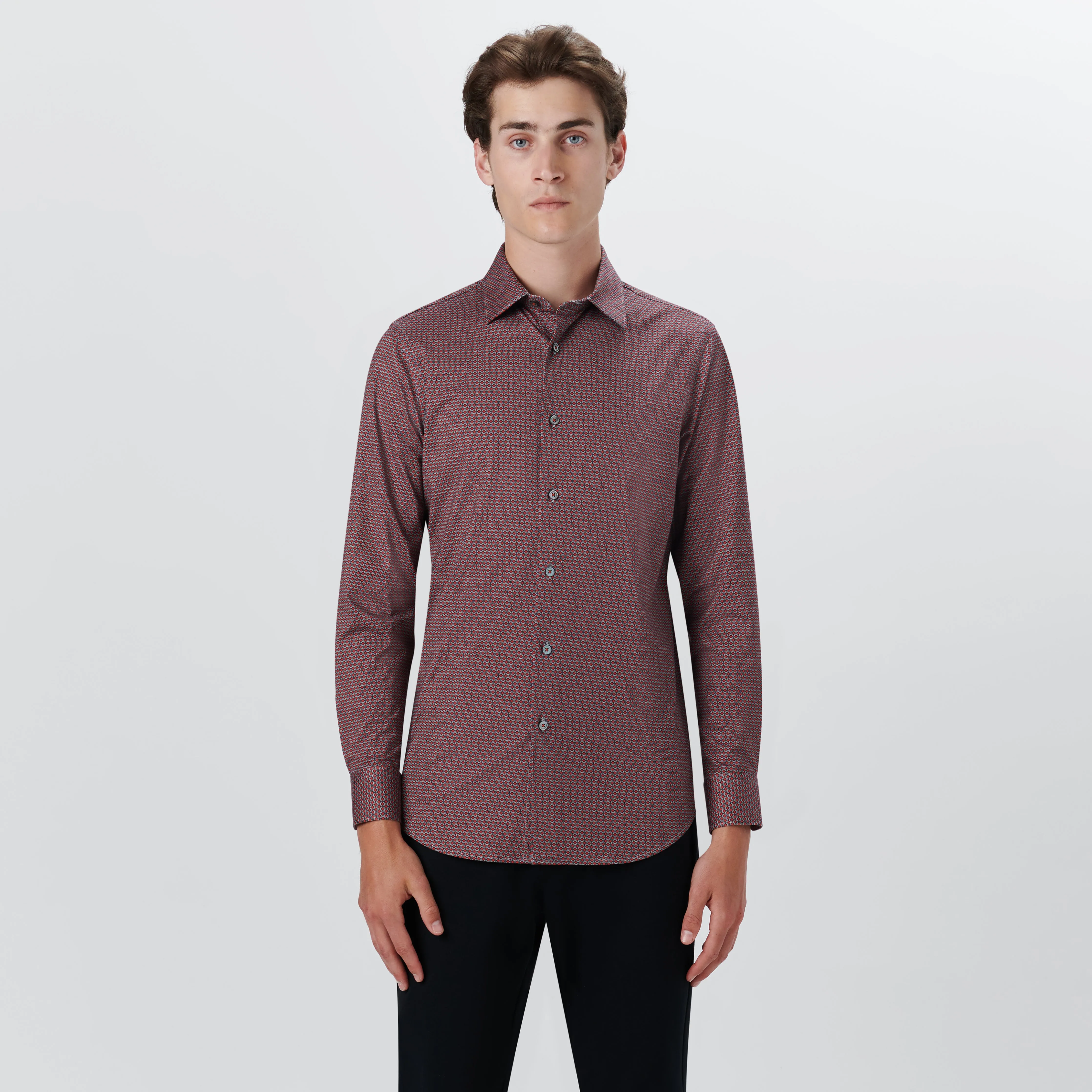 JAMES Geometric Print OoohCotton Shirt sold by Bugatchi product image thumbnail 2
