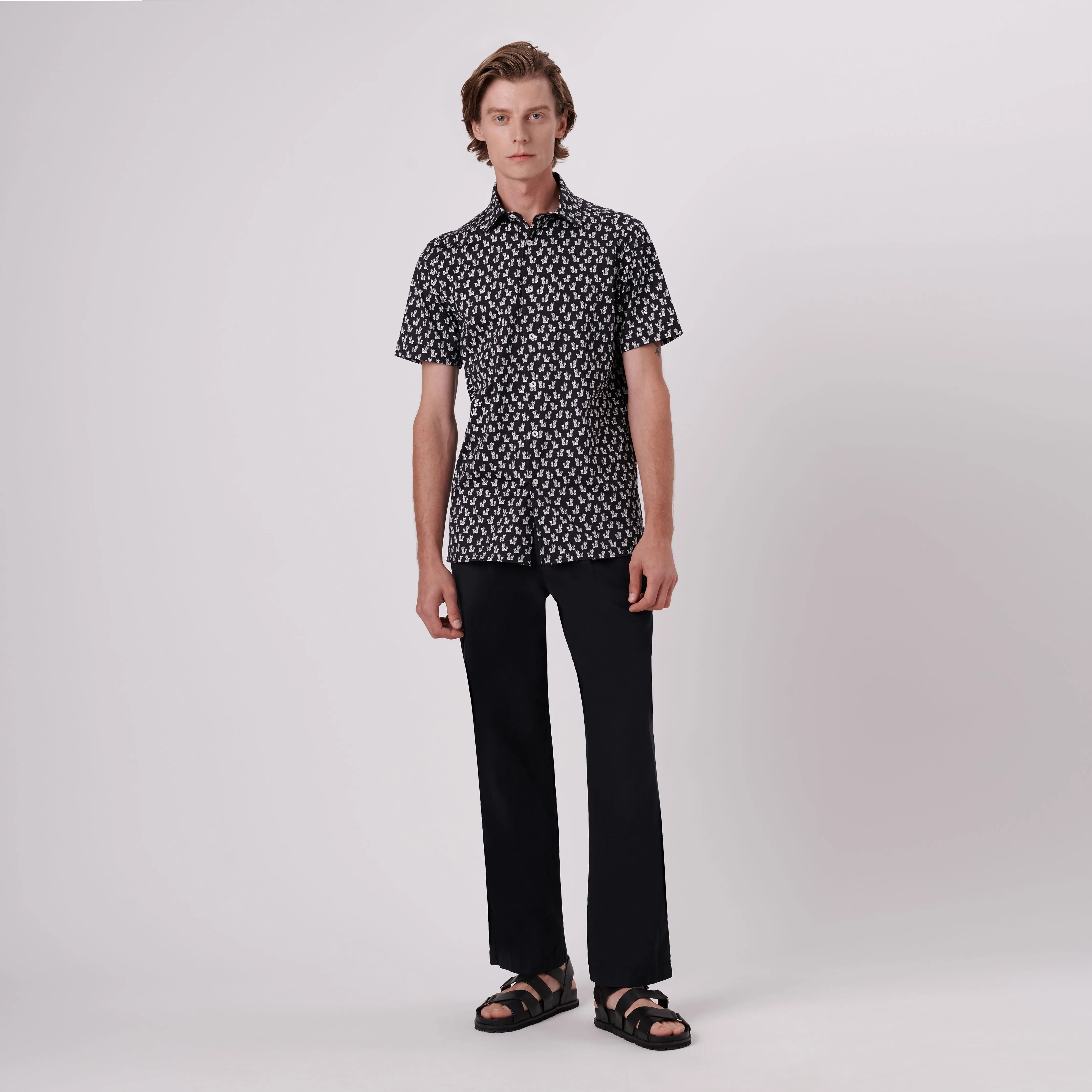Milo Pineapples Print OoohCotton Short Sleeve Shirt sold by Bugatchi product image thumbnail 5