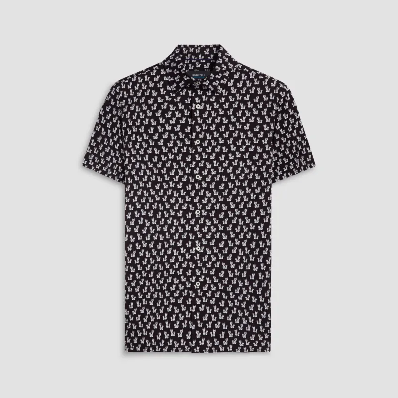 Milo Pineapples Print OoohCotton Short Sleeve Shirt sold by Bugatchi