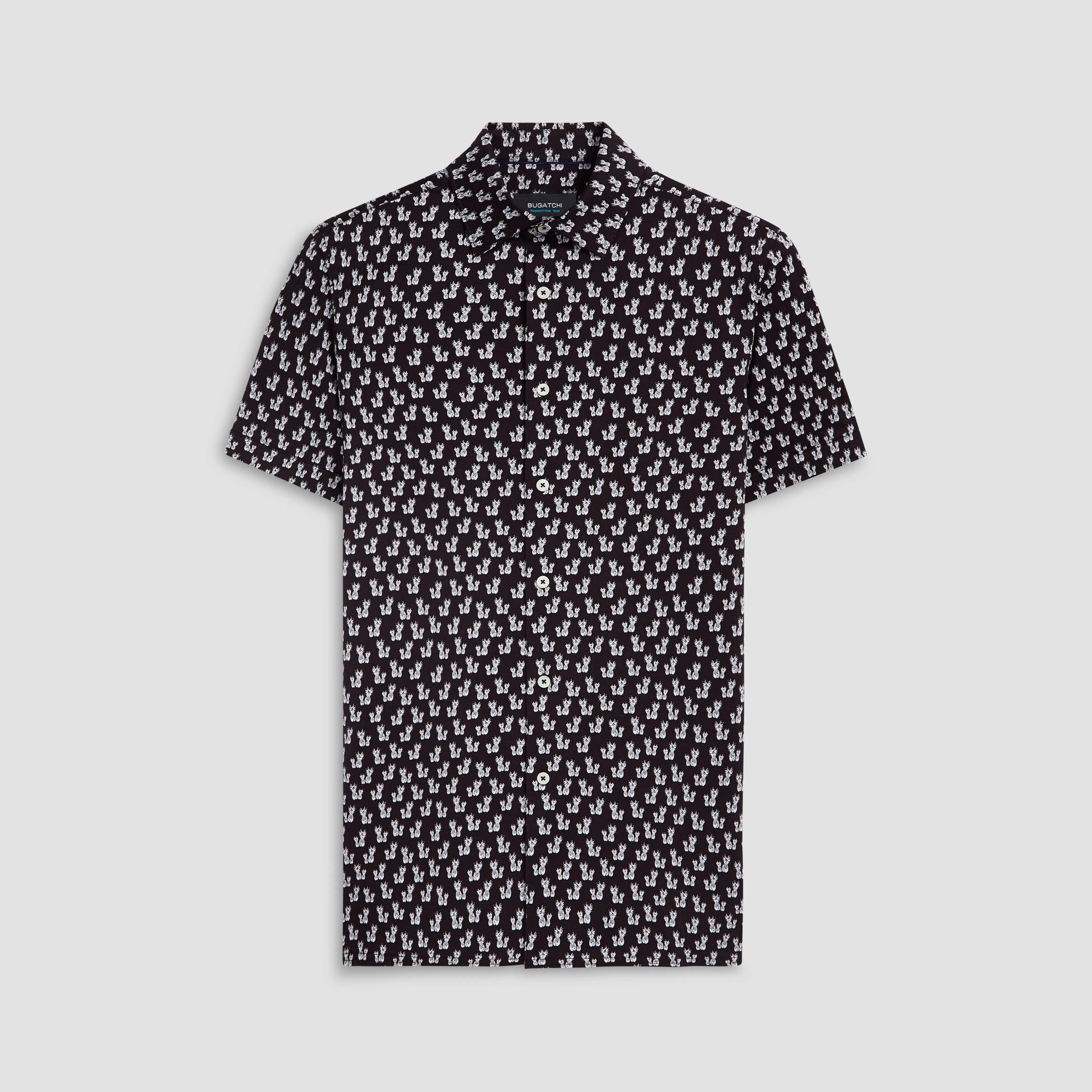 Milo Pineapples Print OoohCotton Short Sleeve Shirt sold by Bugatchi