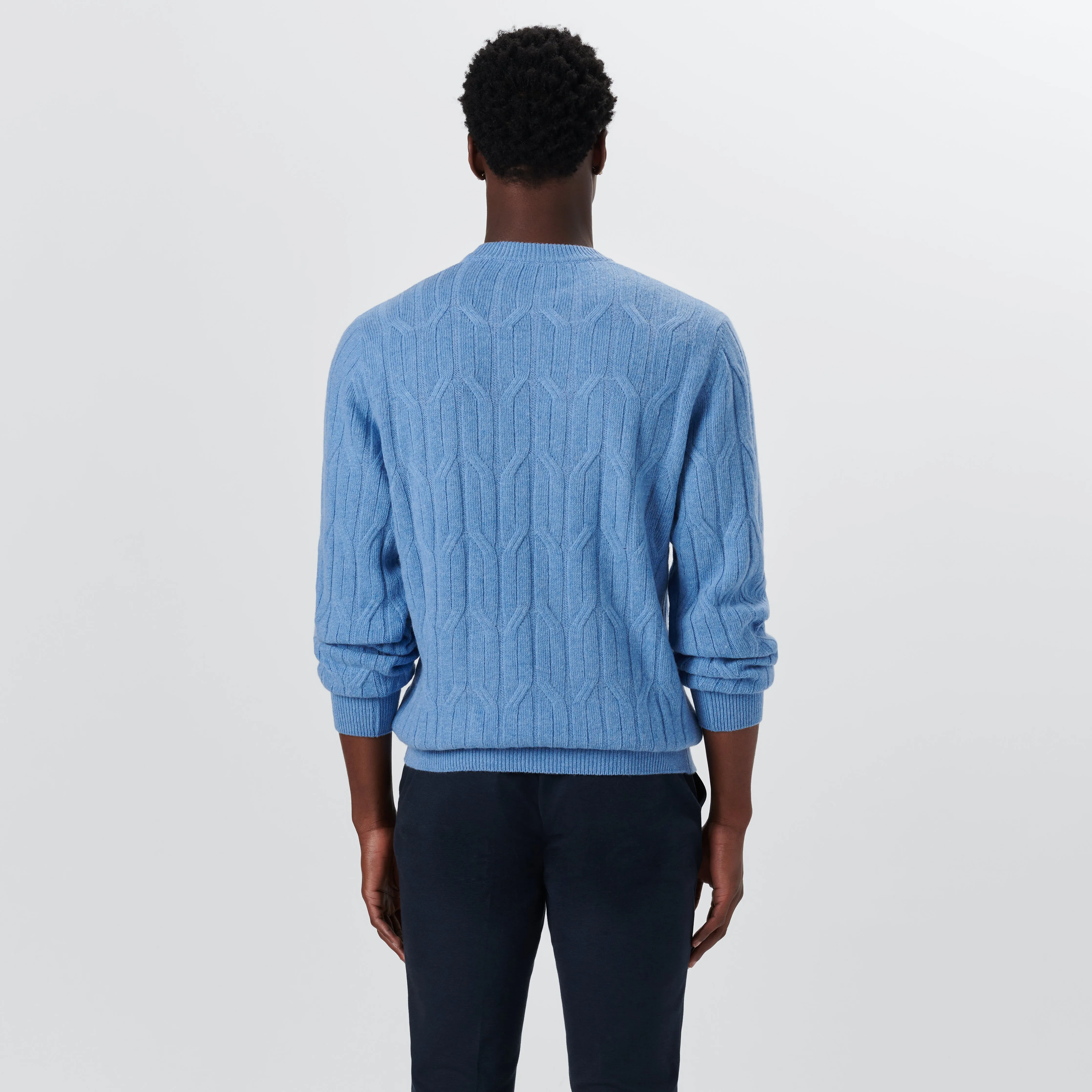 Crew Neck Cable Jacquard Sweater sold by Bugatchi product image thumbnail 4