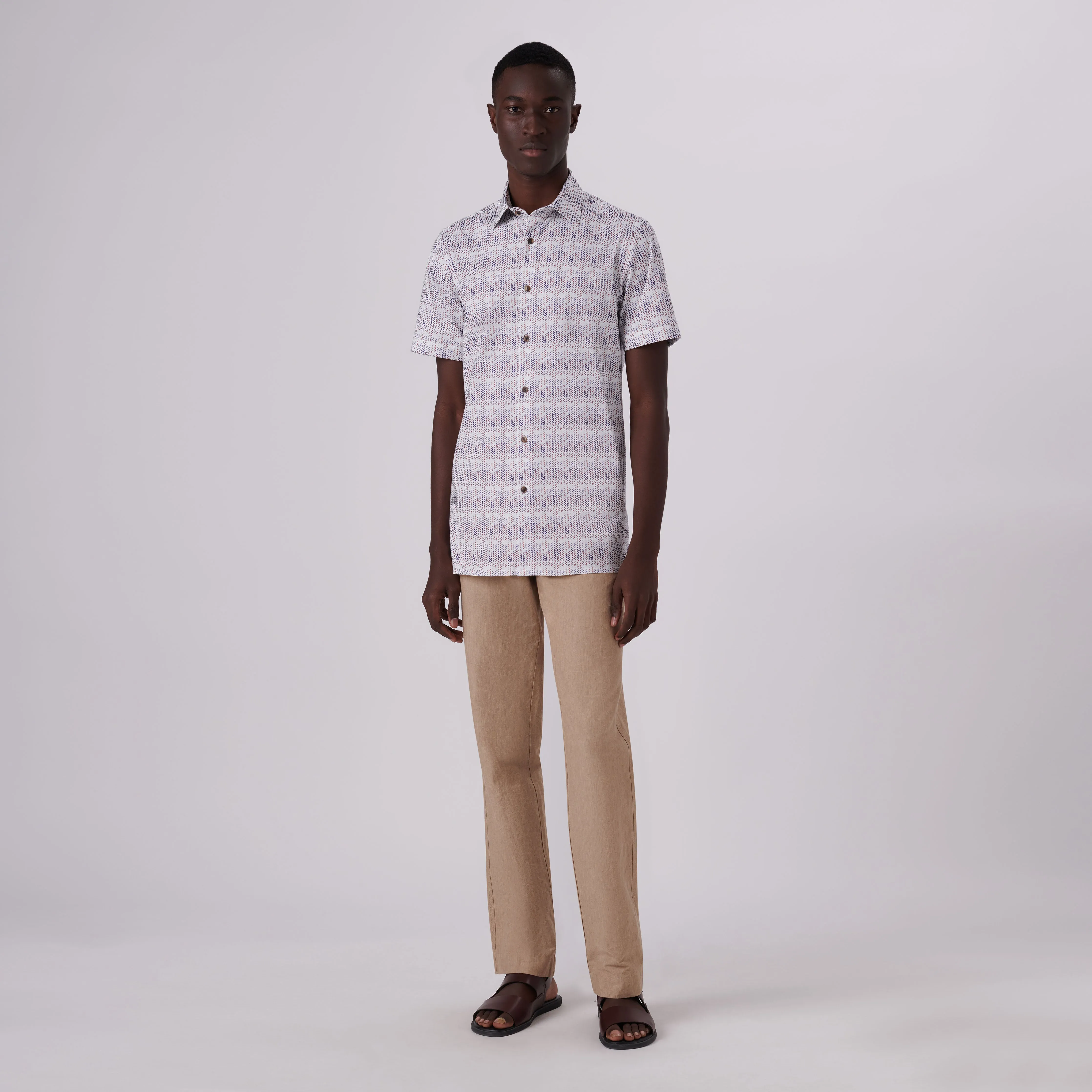 Milo Abstract Print OoohCotton Short Sleeve Shirt sold by Bugatchi product image thumbnail 5