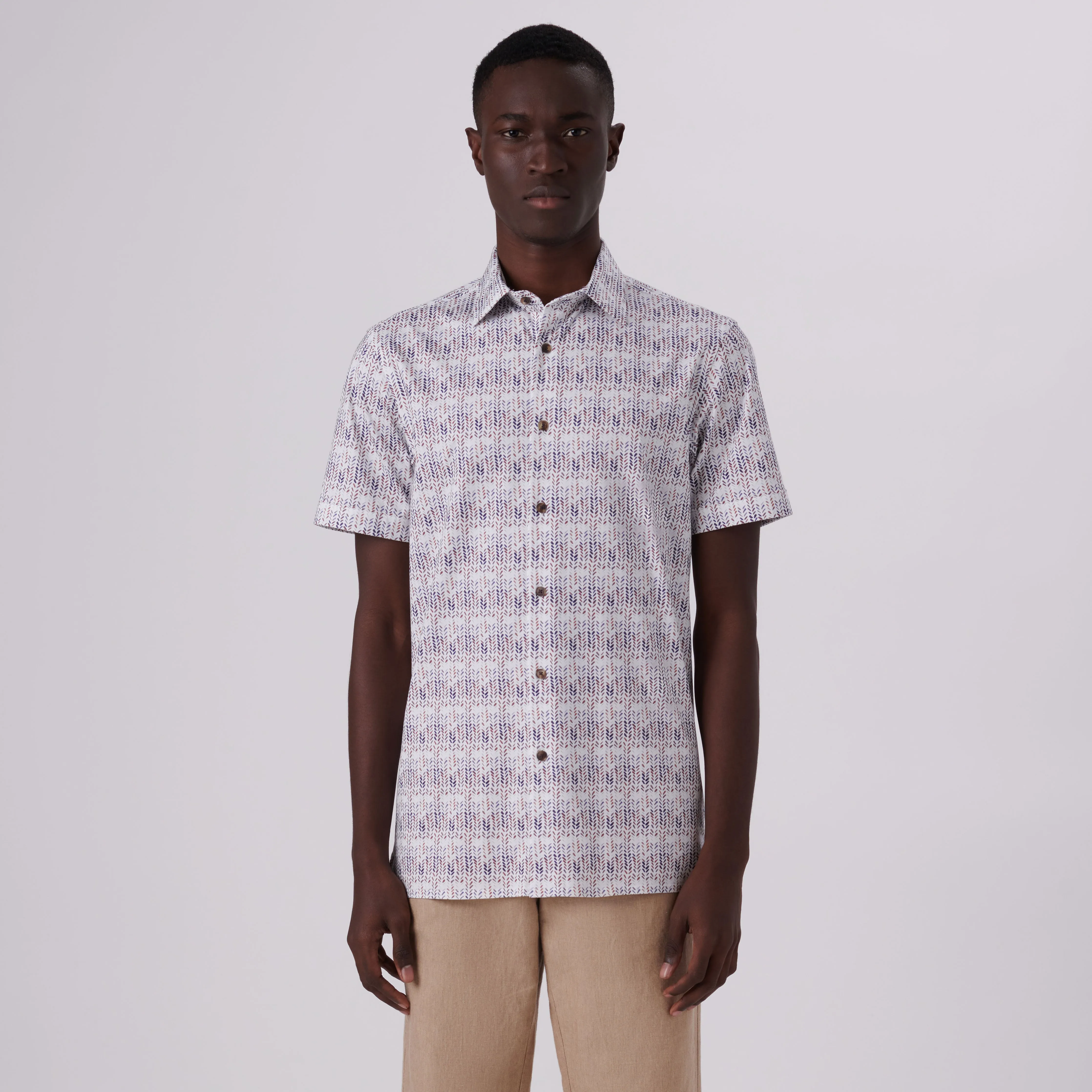 Milo Abstract Print OoohCotton Short Sleeve Shirt sold by Bugatchi product image thumbnail 2