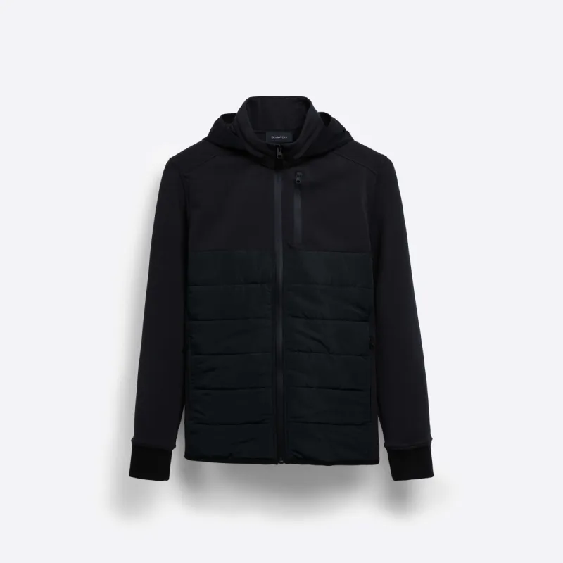 Solid Mock Neck Jacket with Hood sold by Bugatchi