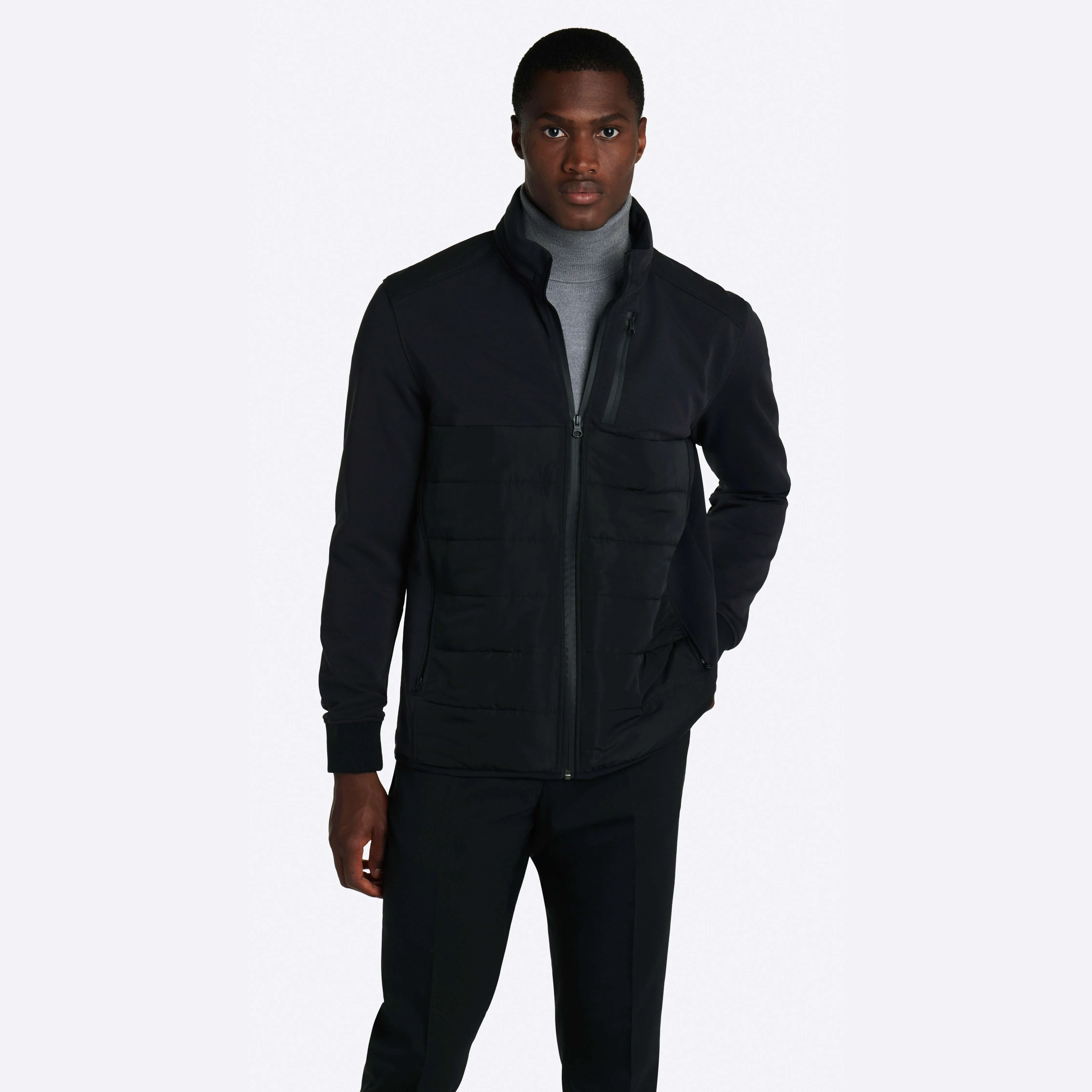 Solid Mock Neck Jacket with Hood sold by Bugatchi product image thumbnail 3