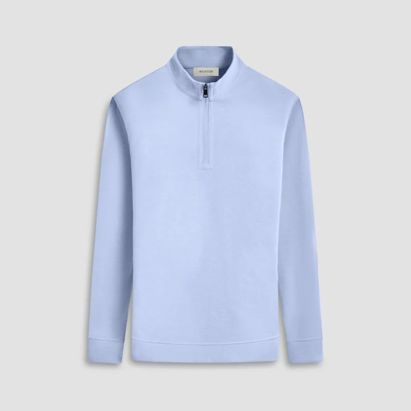 Reversible Pique/Fishermen Knit Quarter-Zip Pullover sold by Bugatchi