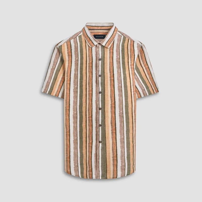 Orson Painted Stripe Short Sleeve Shirt sold by Bugatchi